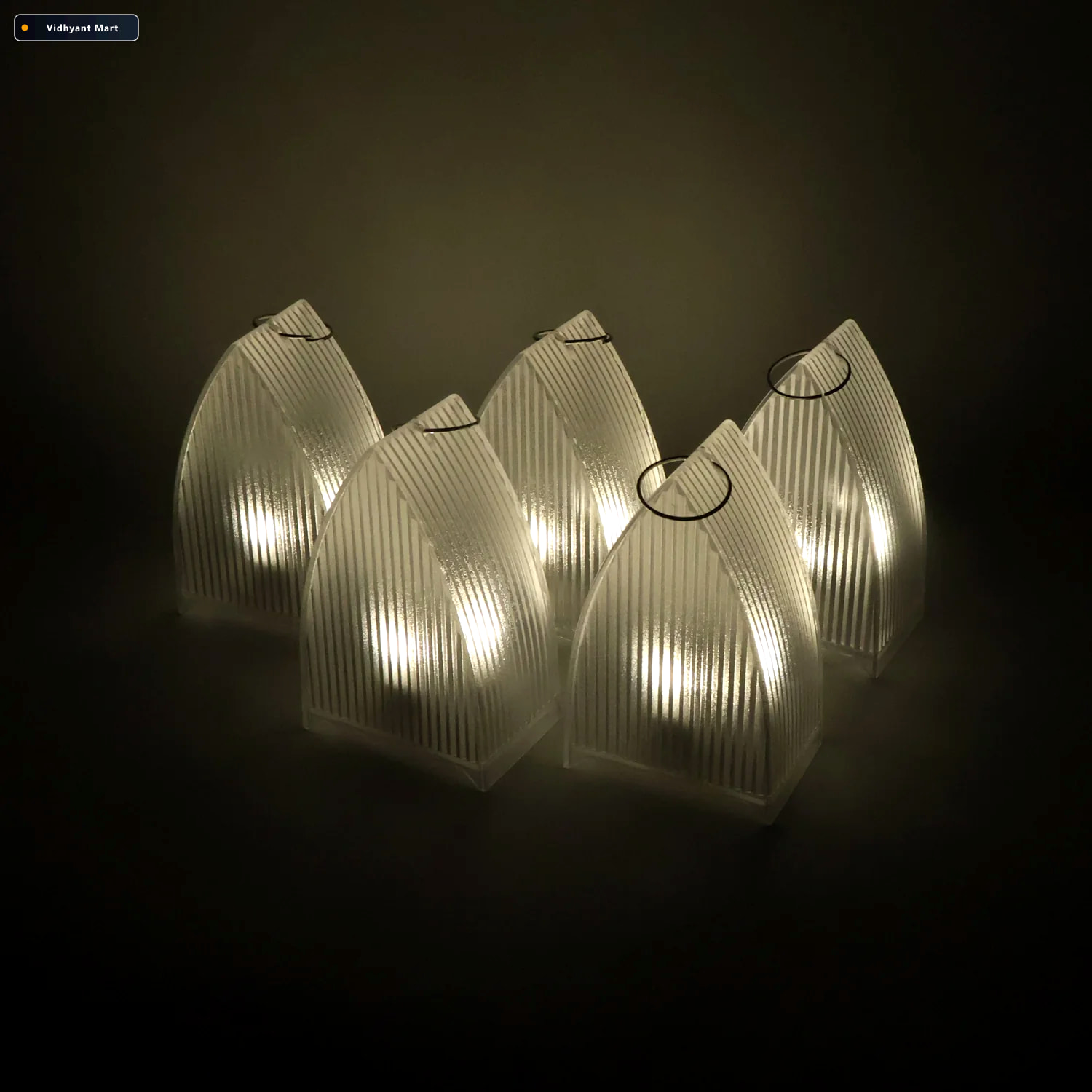 Vidhyant Mart Led Flameless Lantern Lights Safe Elegant 5 Pc Set 3