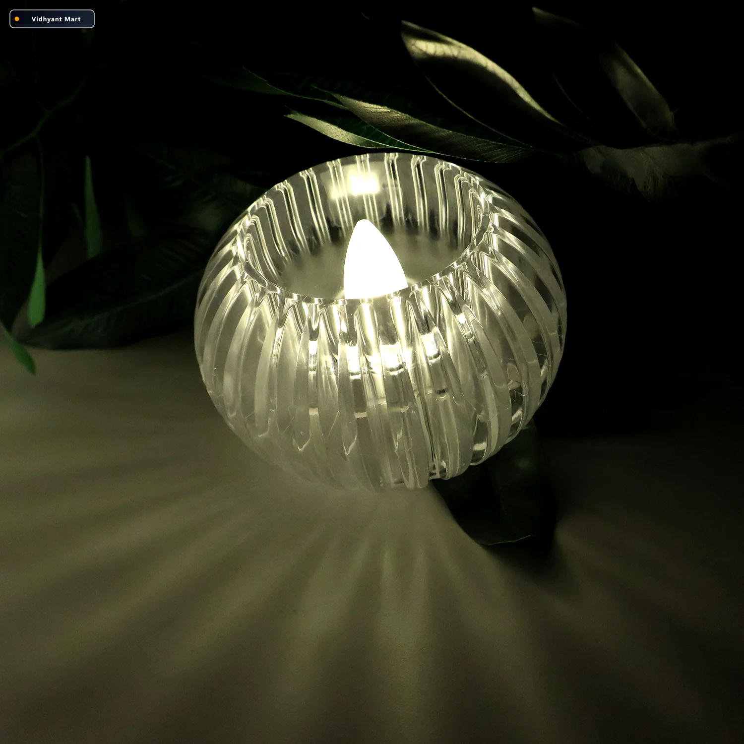 Vidhyant Mart Led Flameless Tealight Candles Crystal Design Warm 3