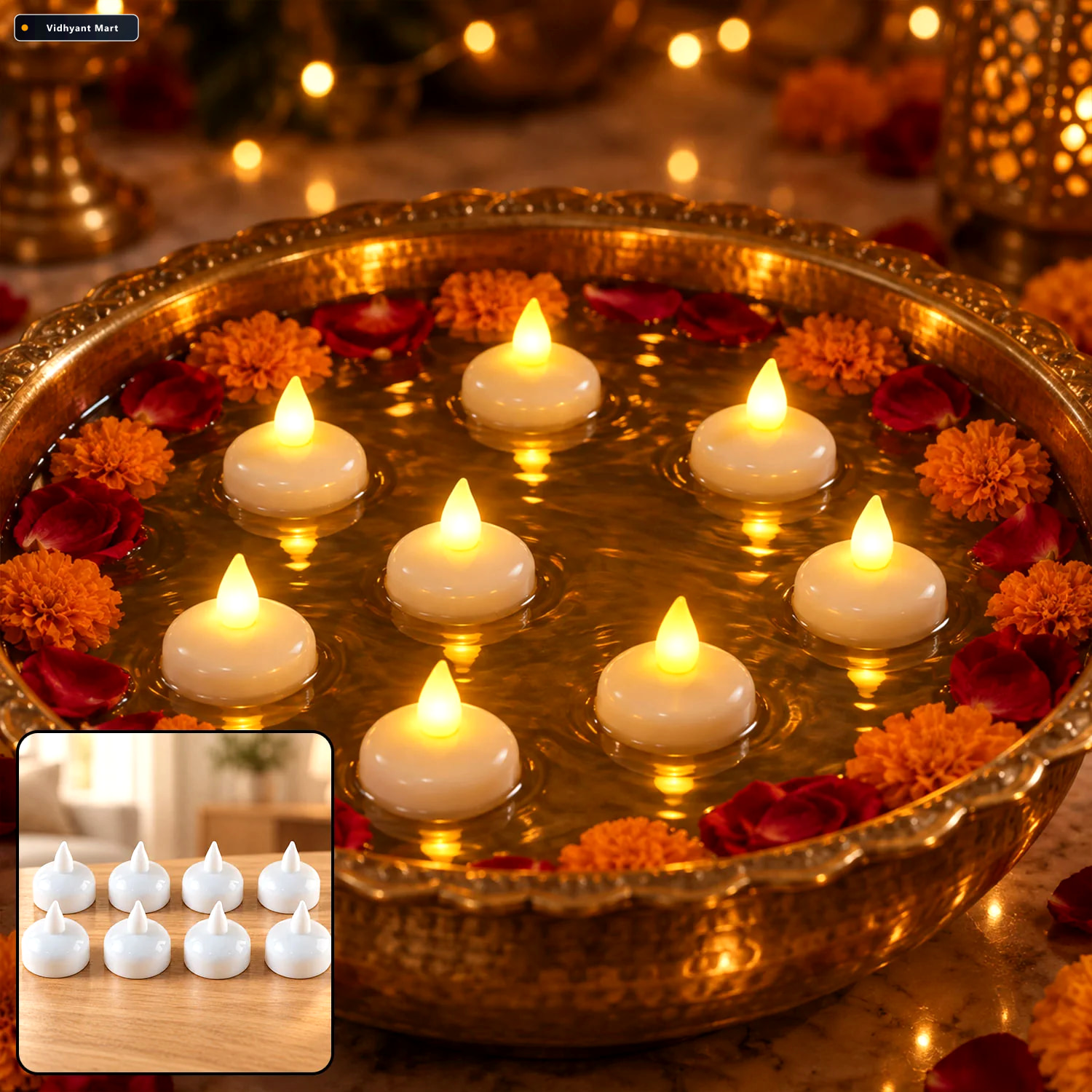 Vidhyant Mart Led Flameless Tealight Candles For Home Decor And 1