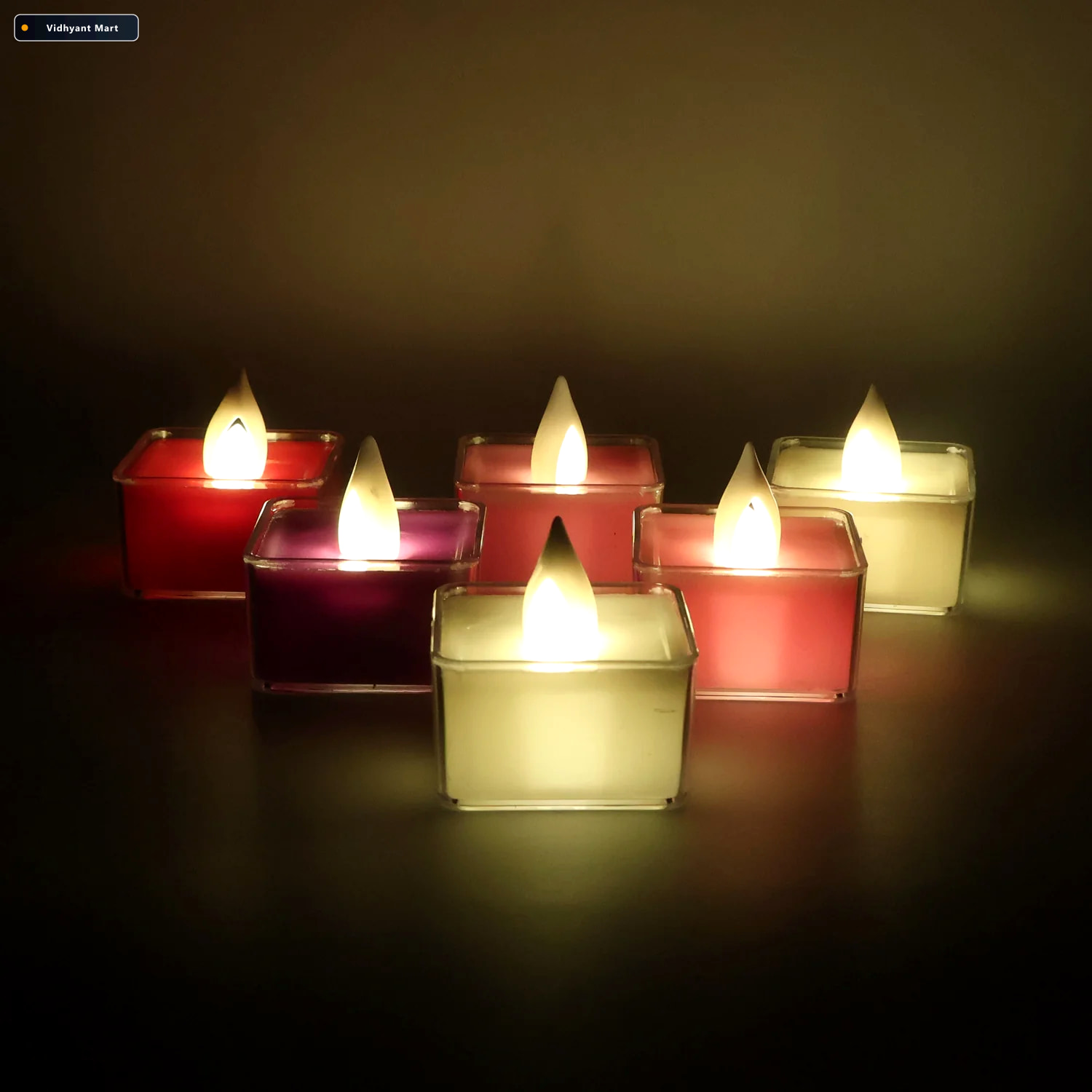 Vidhyant Mart Led Flameless Tealight Candles Safe Multicolor 6 P 3