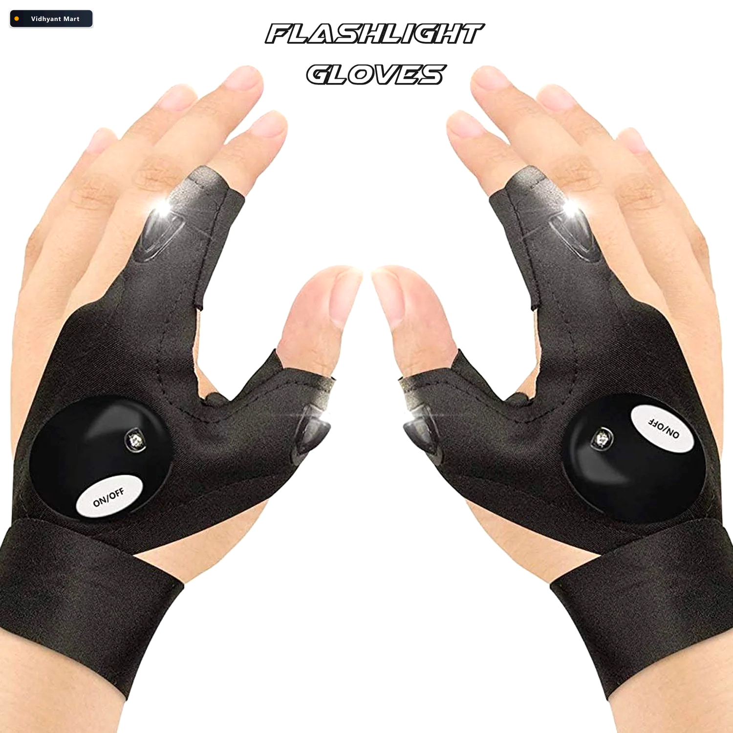 Vidhyant Mart Led Flashlight Gloves Hands Free Work Outdoor Ligh 3