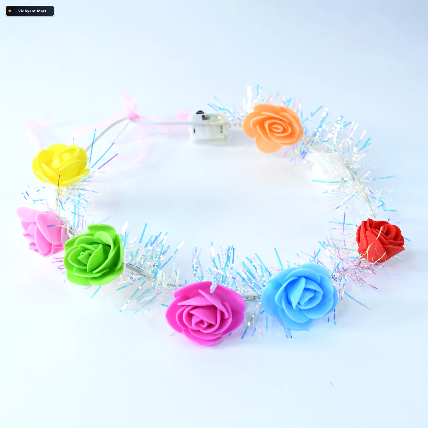 Vidhyant Mart Led Flower Crown Headband Multicolor Light Up Rose 4