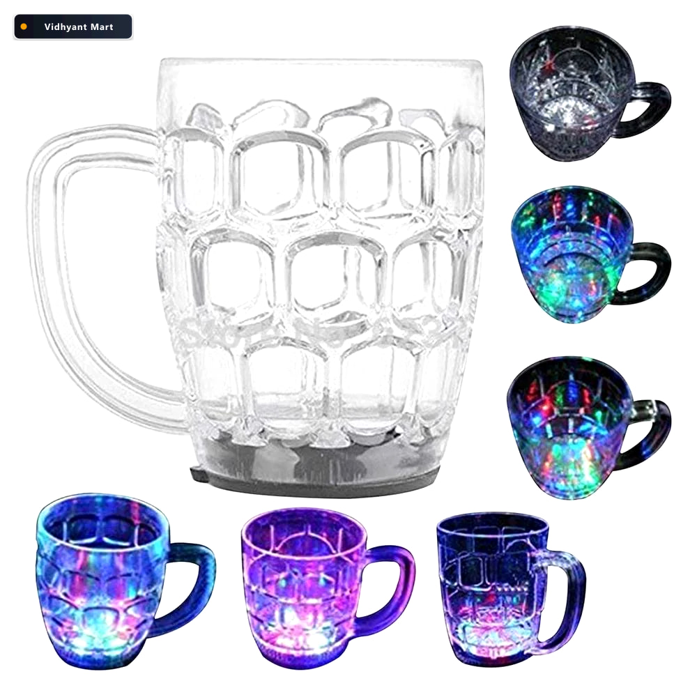 Vidhyant Mart Led Glass Cup Rainbow Colour Changing Mug Indo Glo 3