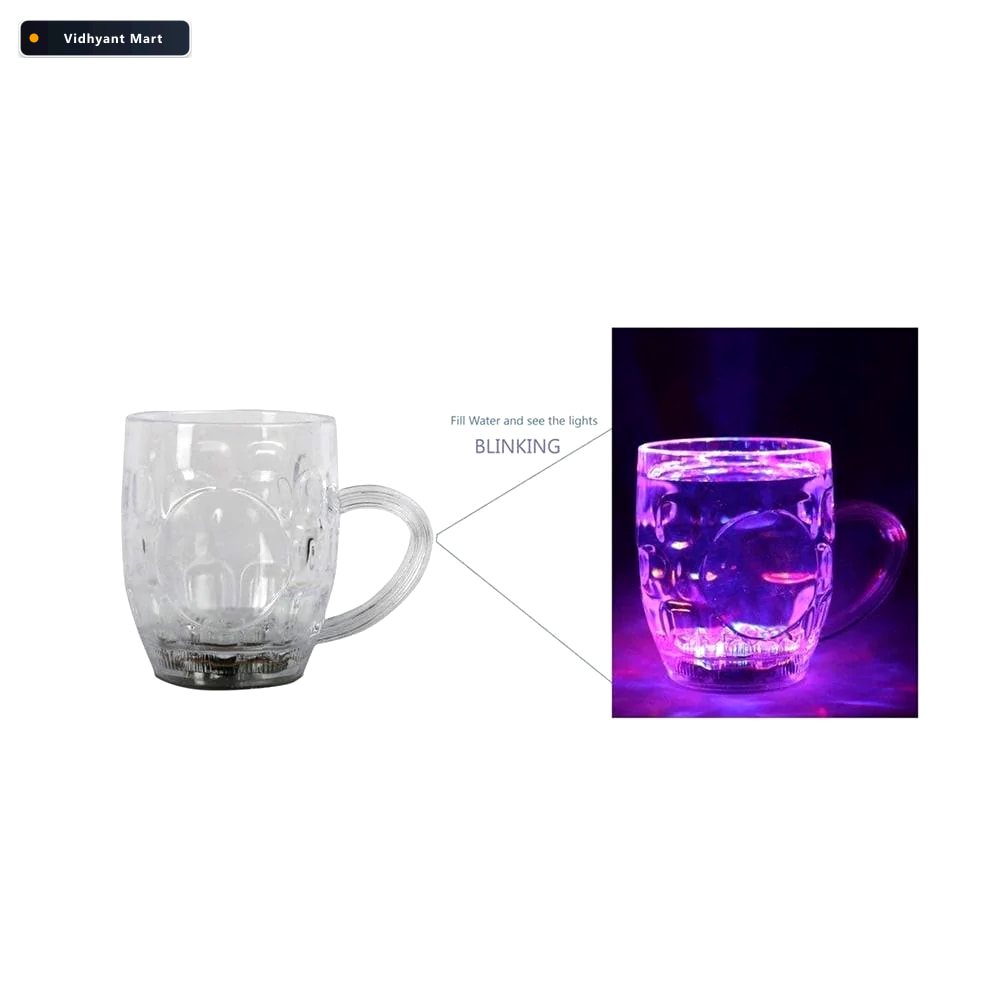 Vidhyant Mart Led Glass Cup Rainbow Colour Changing Mug Indo Glo 4