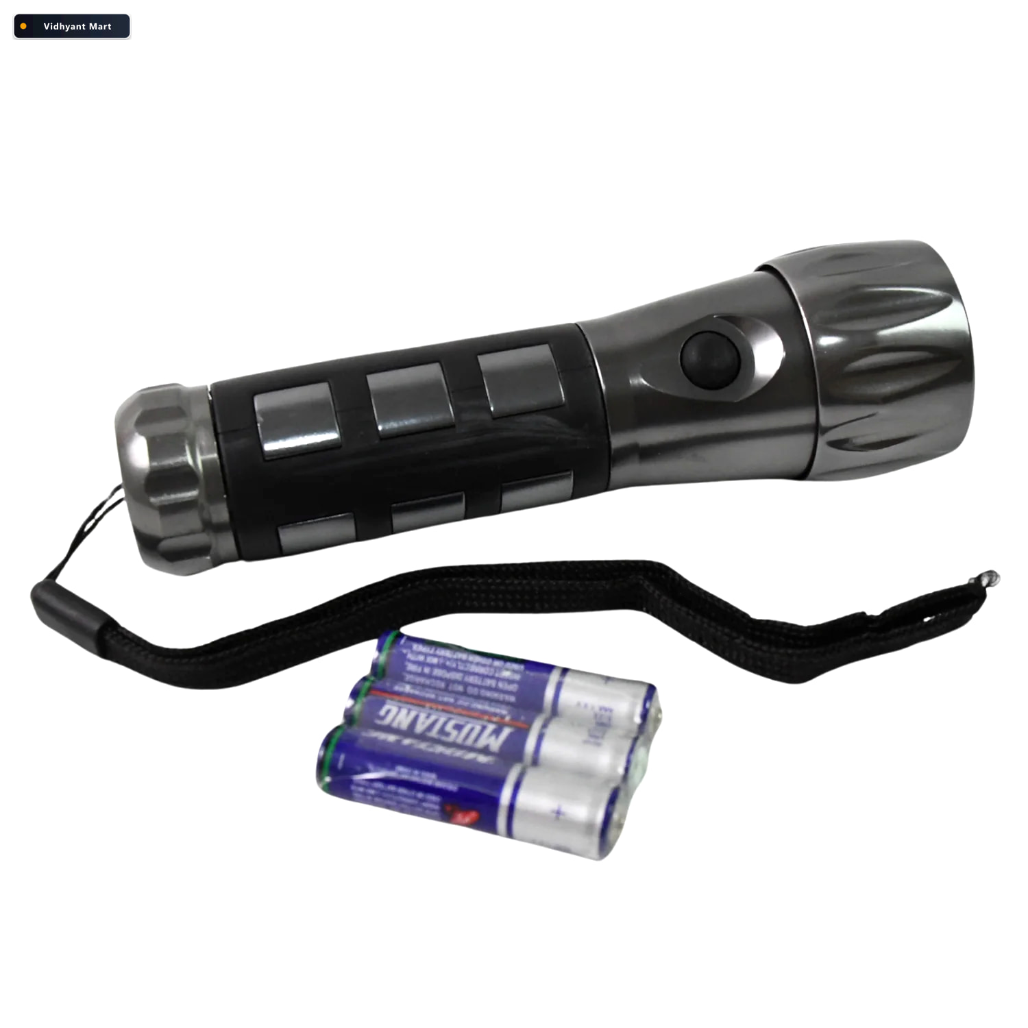 Vidhyant Mart Led Hand Torch Aluminium Rubber Grip Indo Glow 4