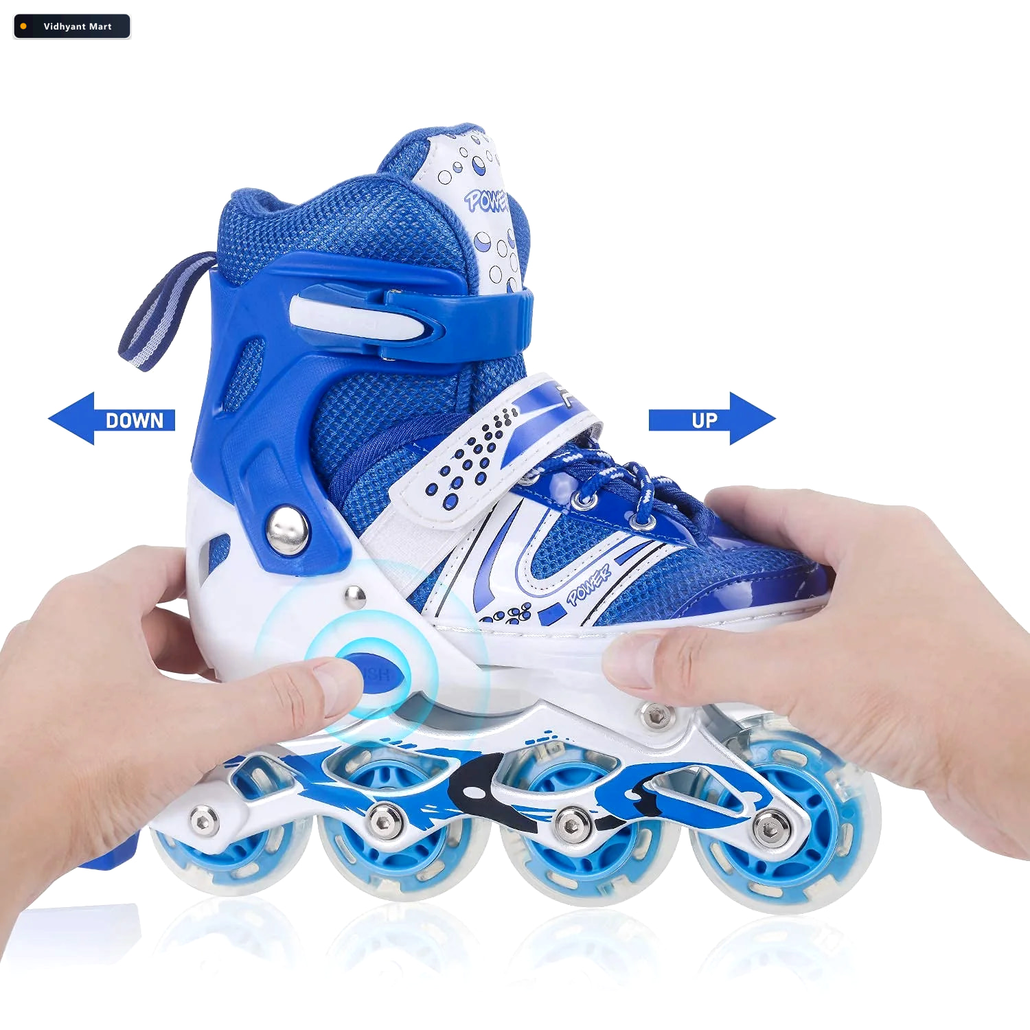 Vidhyant Mart Led Inline Skates Adjustable Flashing Wheels For A 1