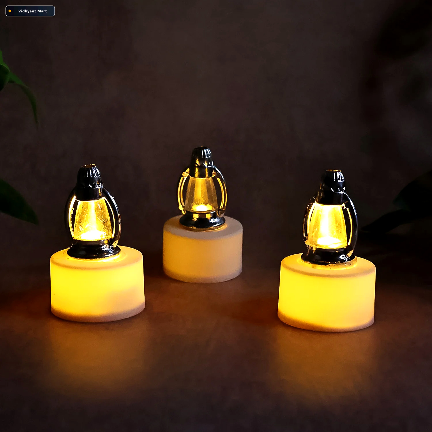 Vidhyant Mart Led Lantern Candles Safe Flameless Decorative Set 2