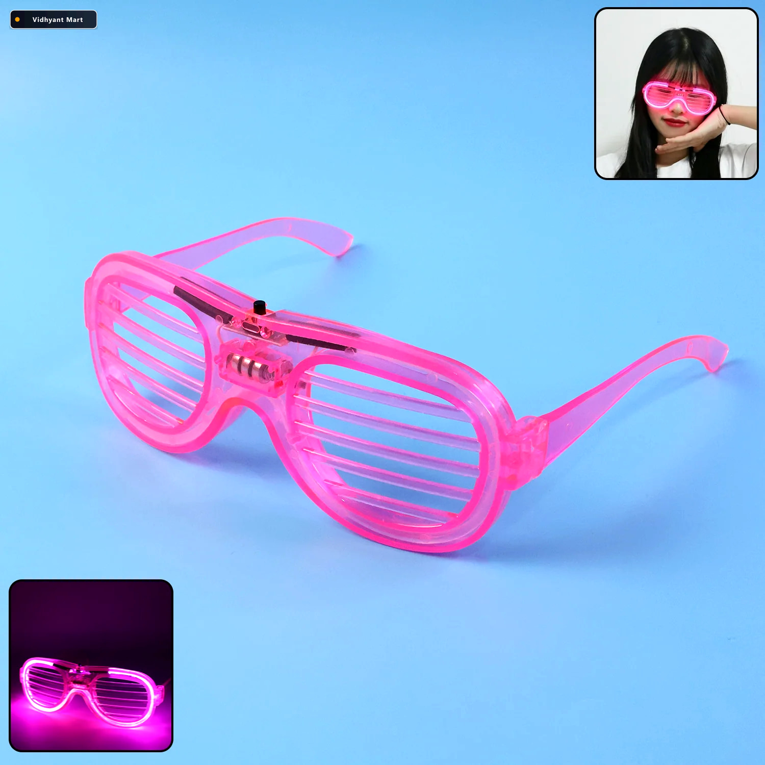 Vidhyant Mart Led Light Up Party Glasses Bright Comfortable Acce 1