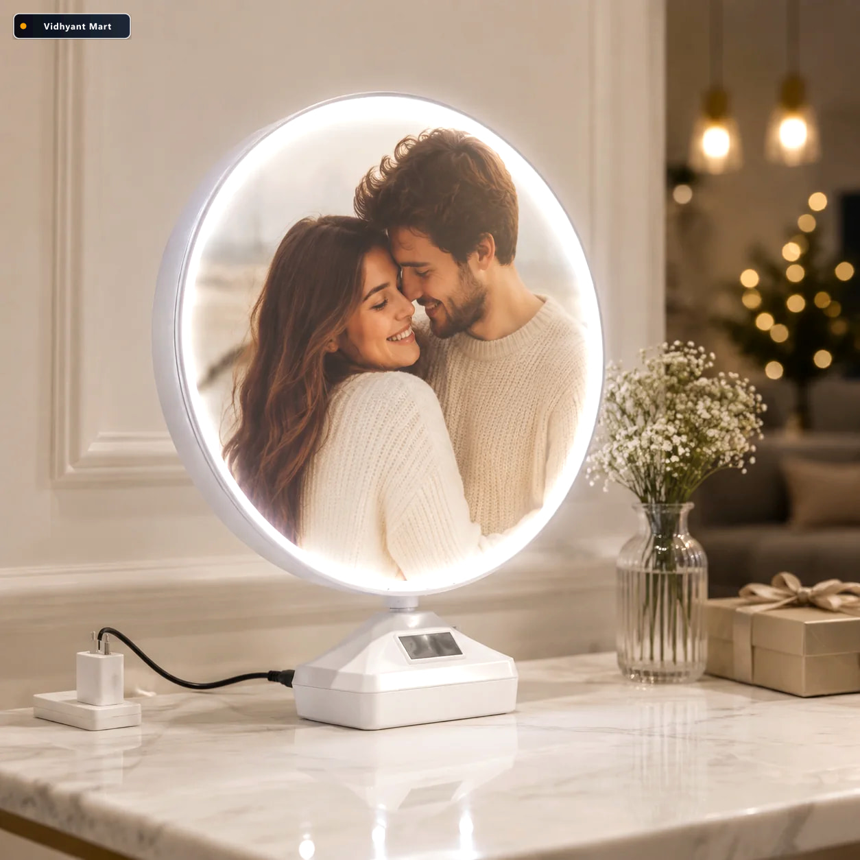 Vidhyant Mart Led Magic Mirror Photo Frame 2 In 1 Usb Powered De 1