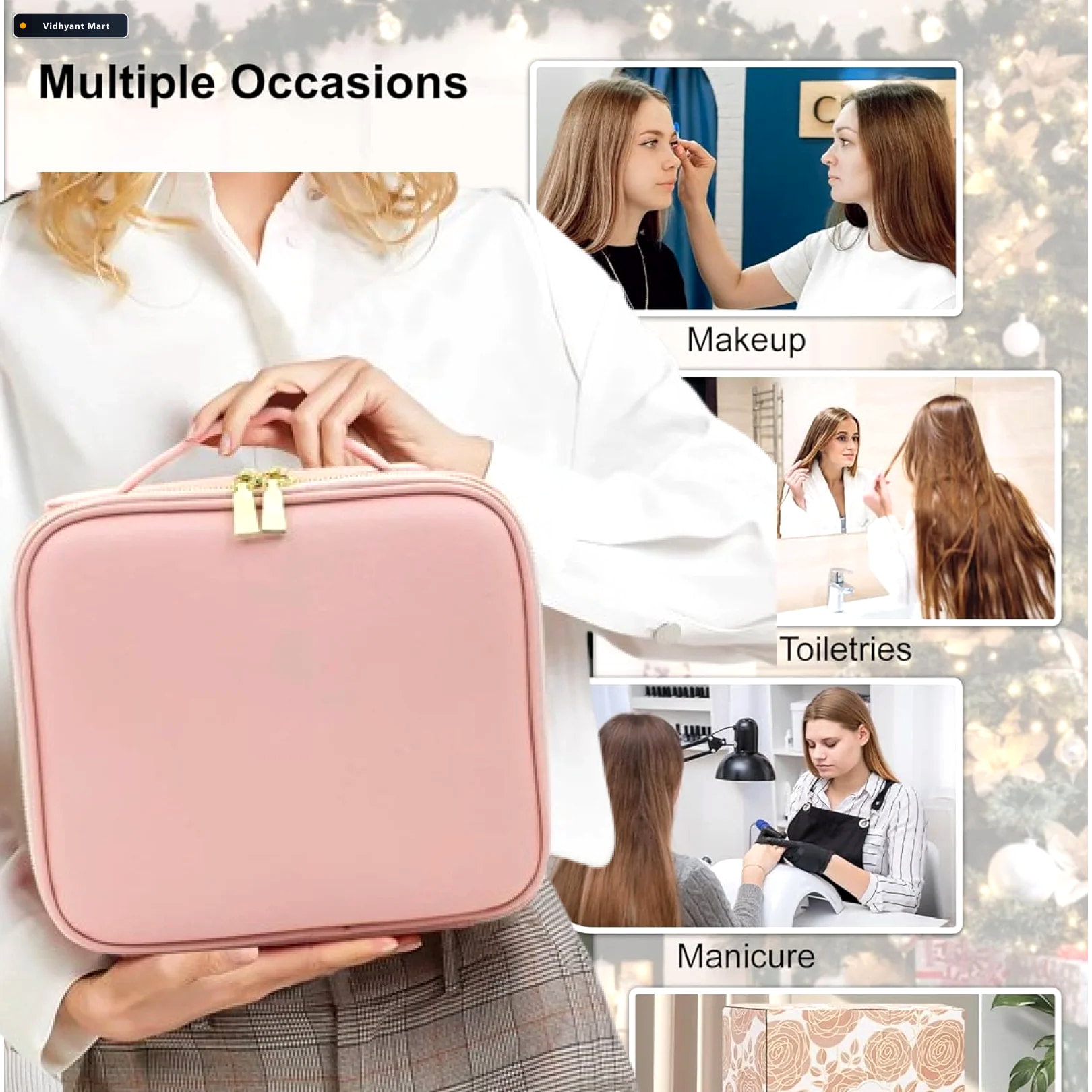 Vidhyant Mart Led Makeup Organizer Box Touch Sensor Mirror Usb R 4