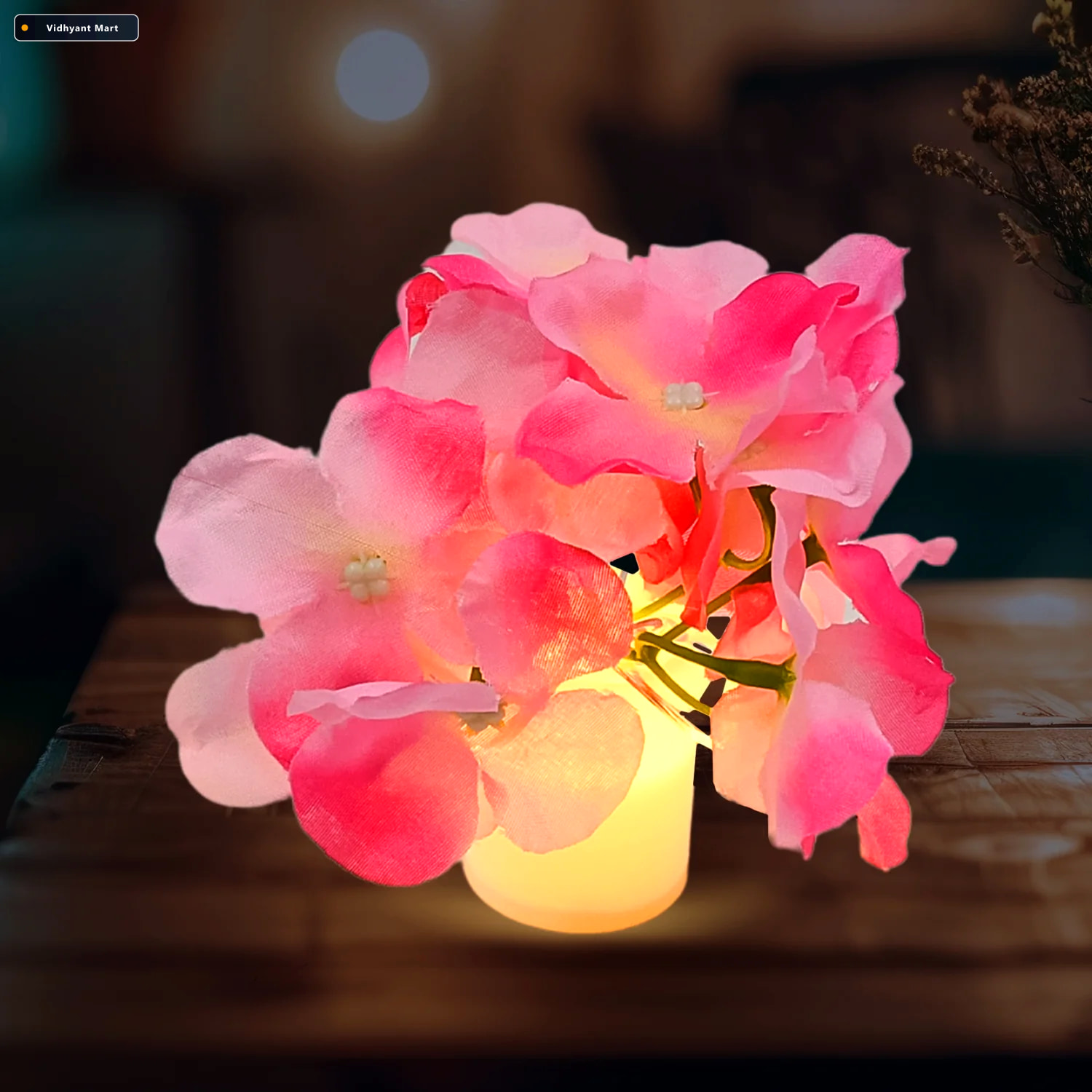 Vidhyant Mart Led Mood Light Wireless Flower Vase Lamp For Home 1
