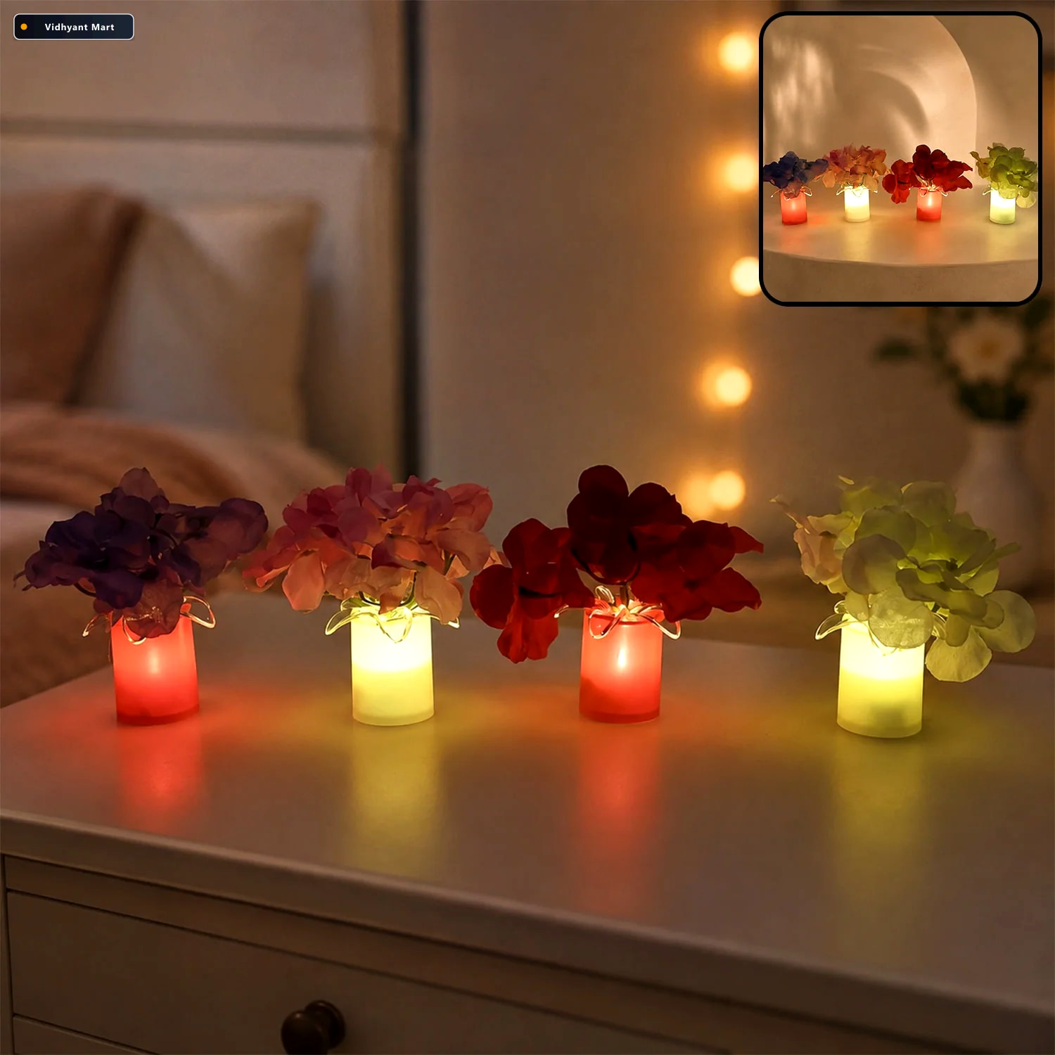 Vidhyant Mart Led Mood Lights Aesthetic Bedroom Decor Set 4 Pcs 1