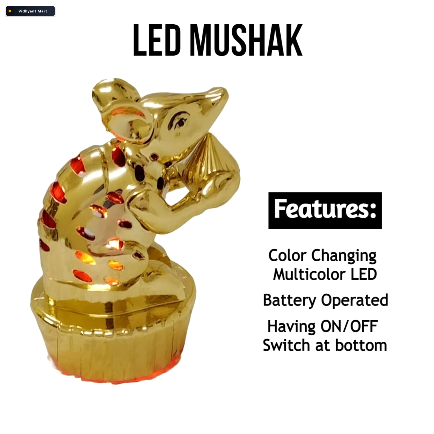Vidhyant Mart Led Mushak Multicolour Festive Light For Ganpati S 2
