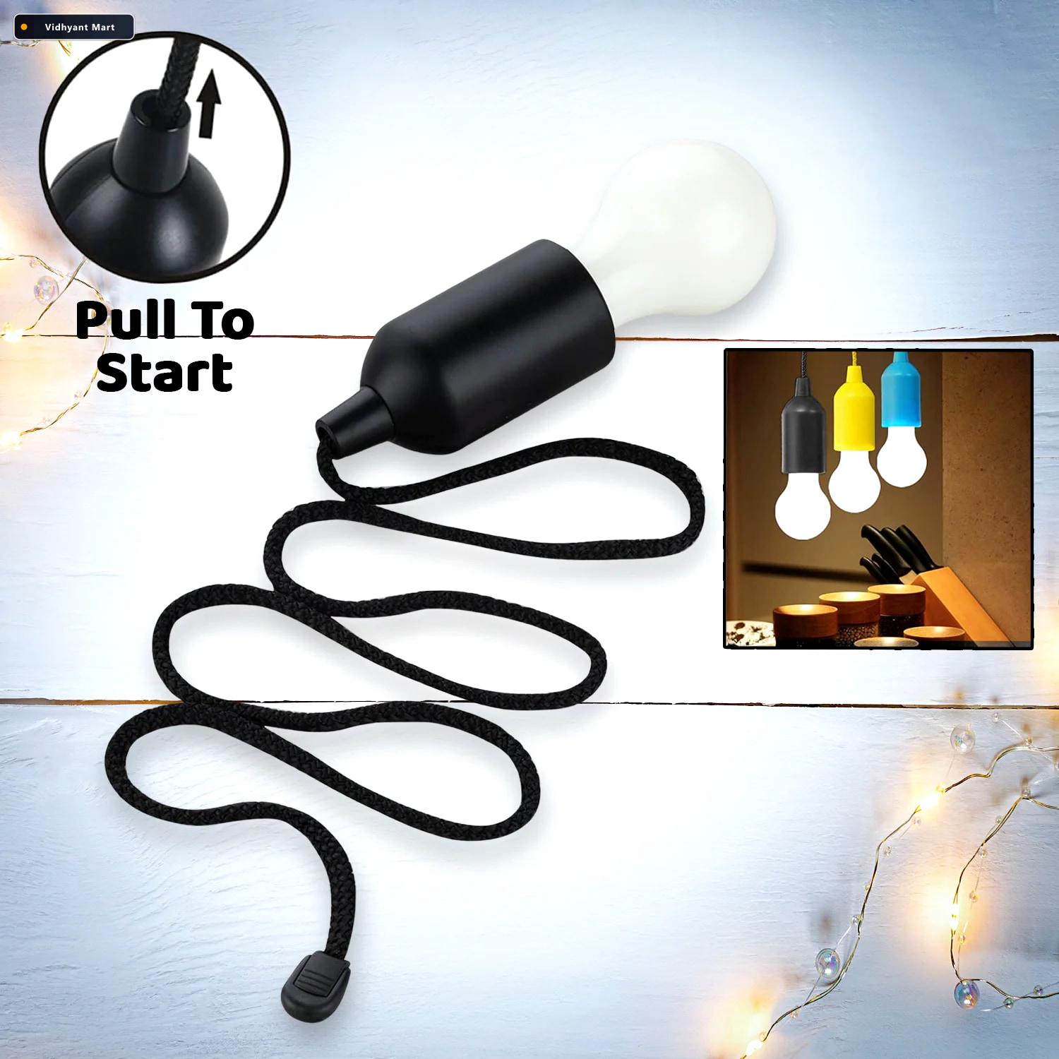 Vidhyant Mart Led Pull Cord Light Portable Battery Bulb Indo Glo 1