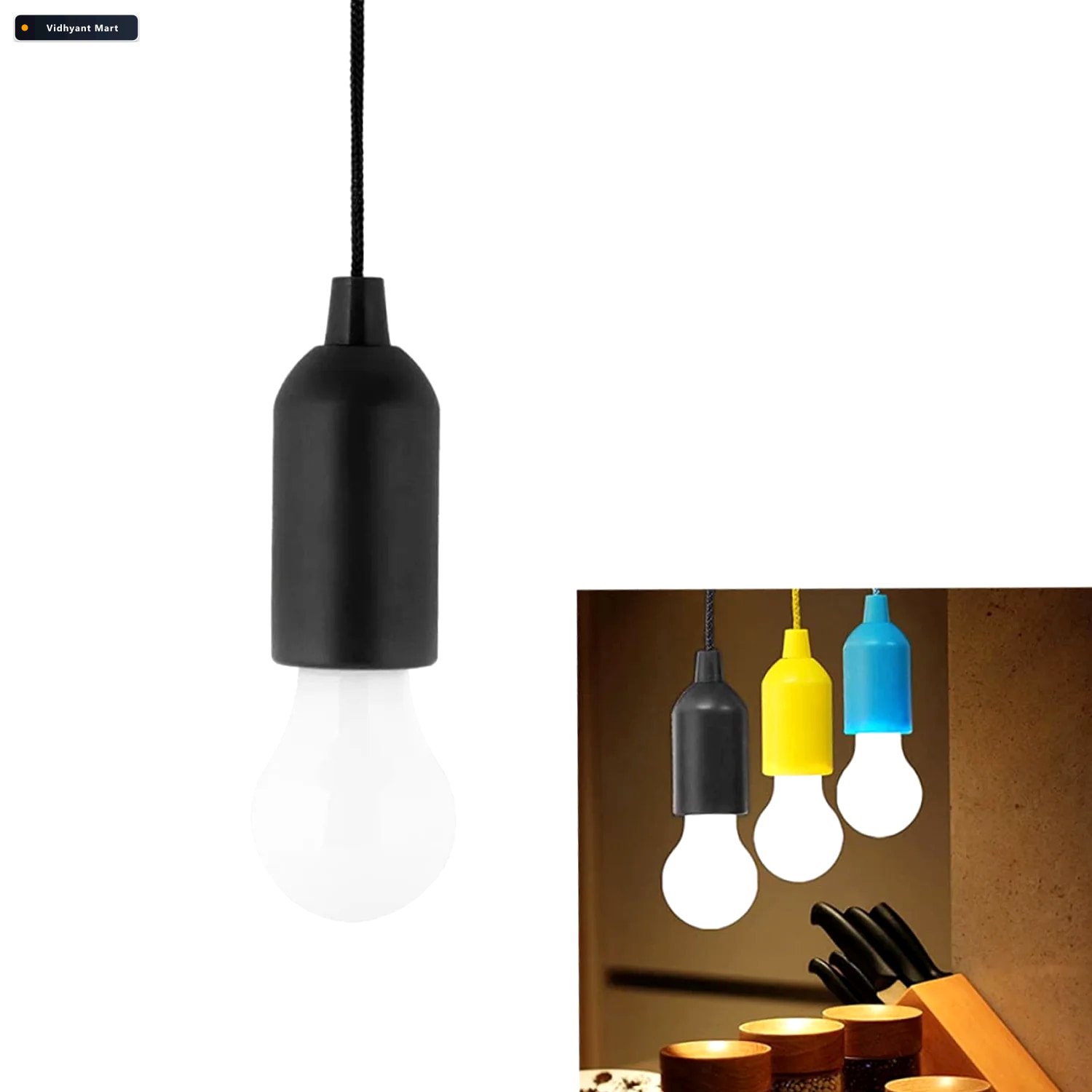 Vidhyant Mart Led Pull Cord Light Portable Battery Bulb Indo Glo 4
