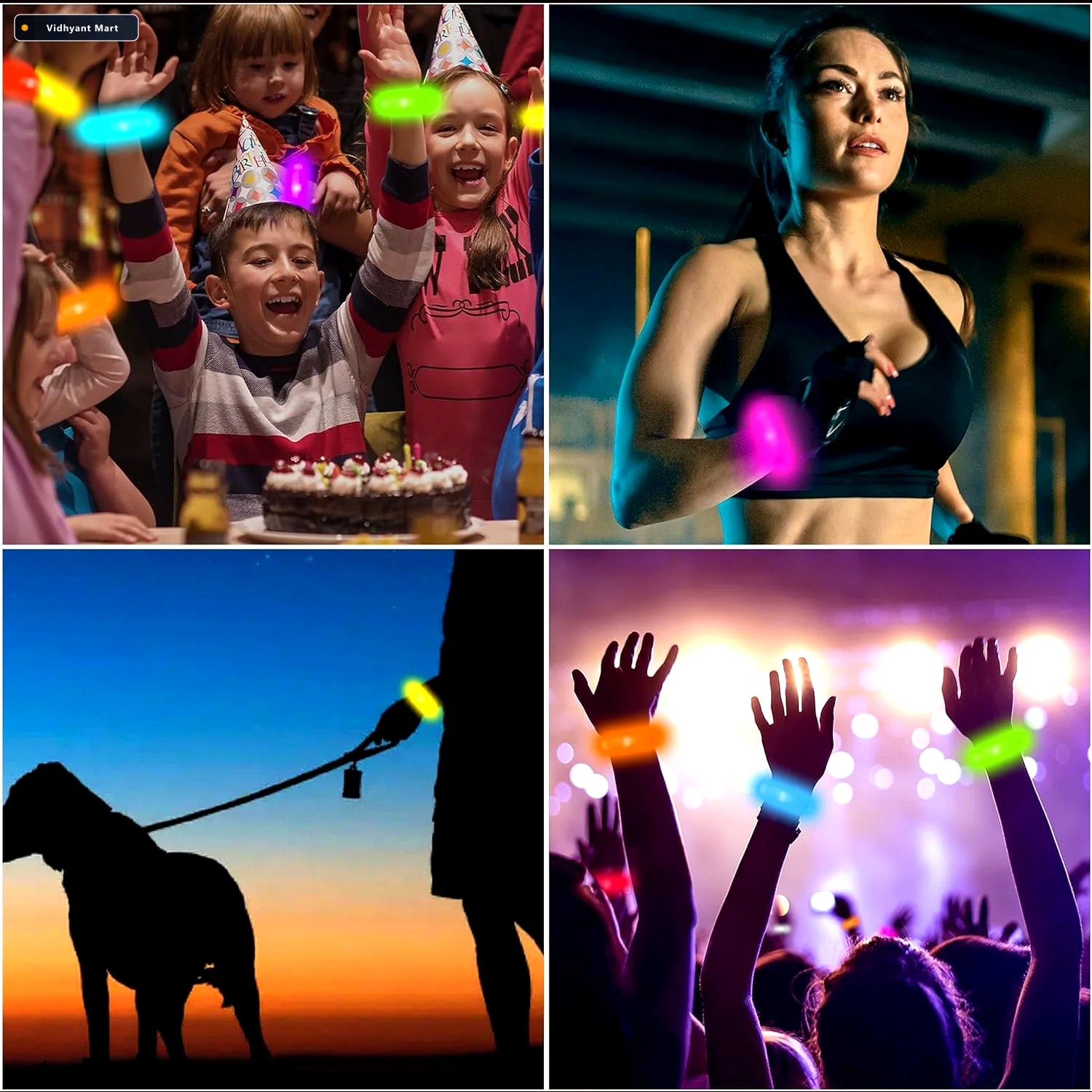 Vidhyant Mart Led Running Bracelet Multicolor Safety Light Brace 3