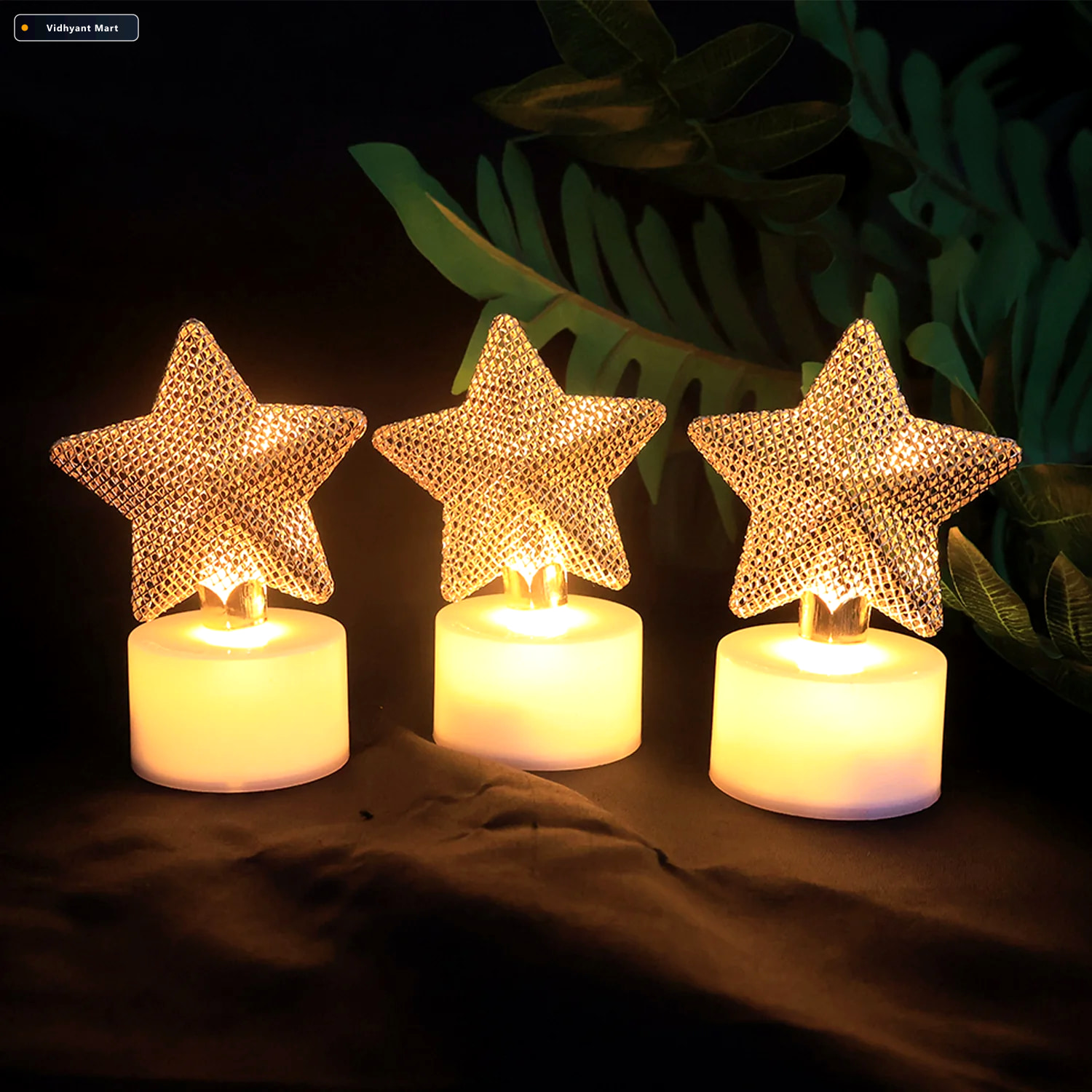 Vidhyant Mart Led Star Candles Set Of 12 Flameless Decorative Te 4