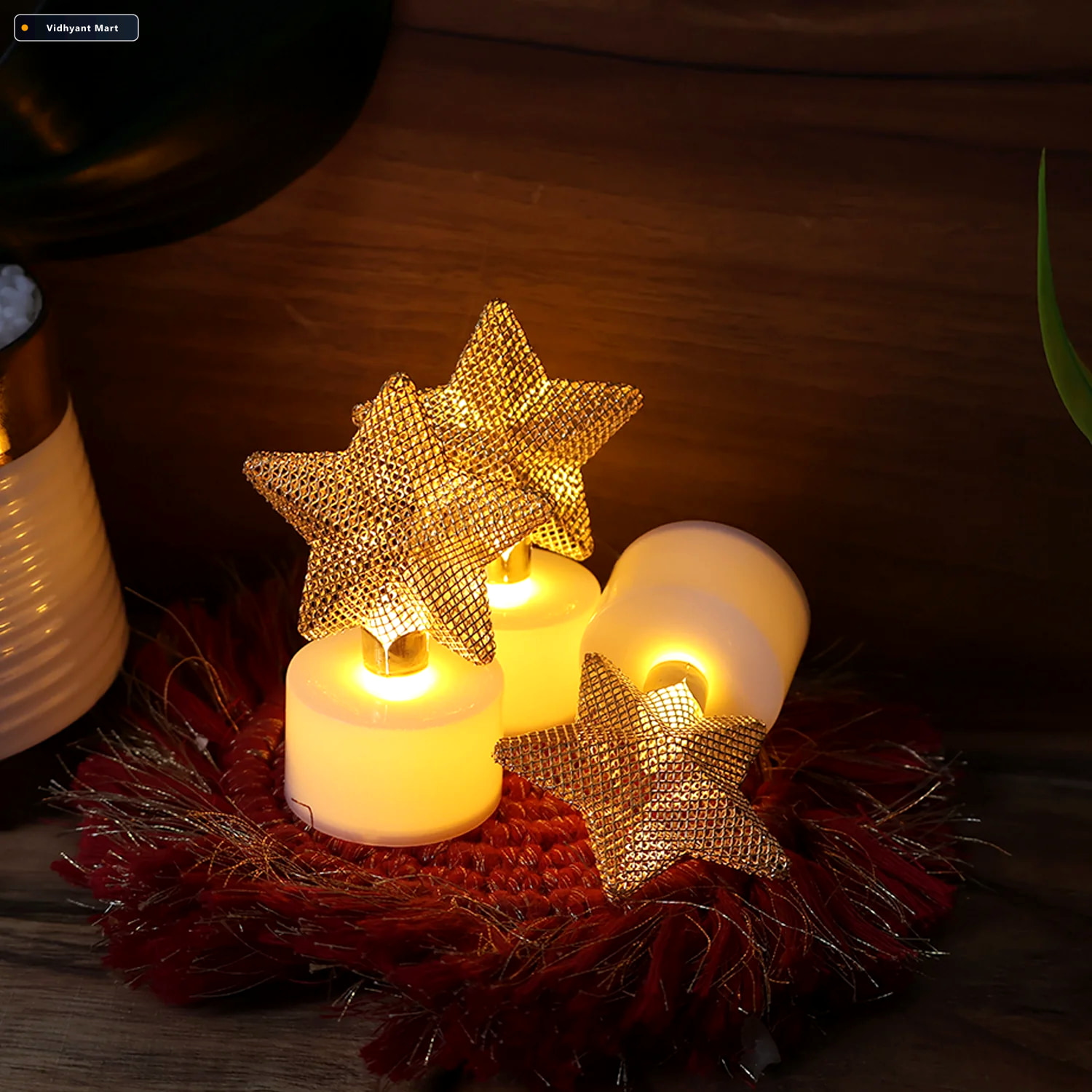 Vidhyant Mart Led Star Candles Set Of 6 Flameless Decorative Tea 2