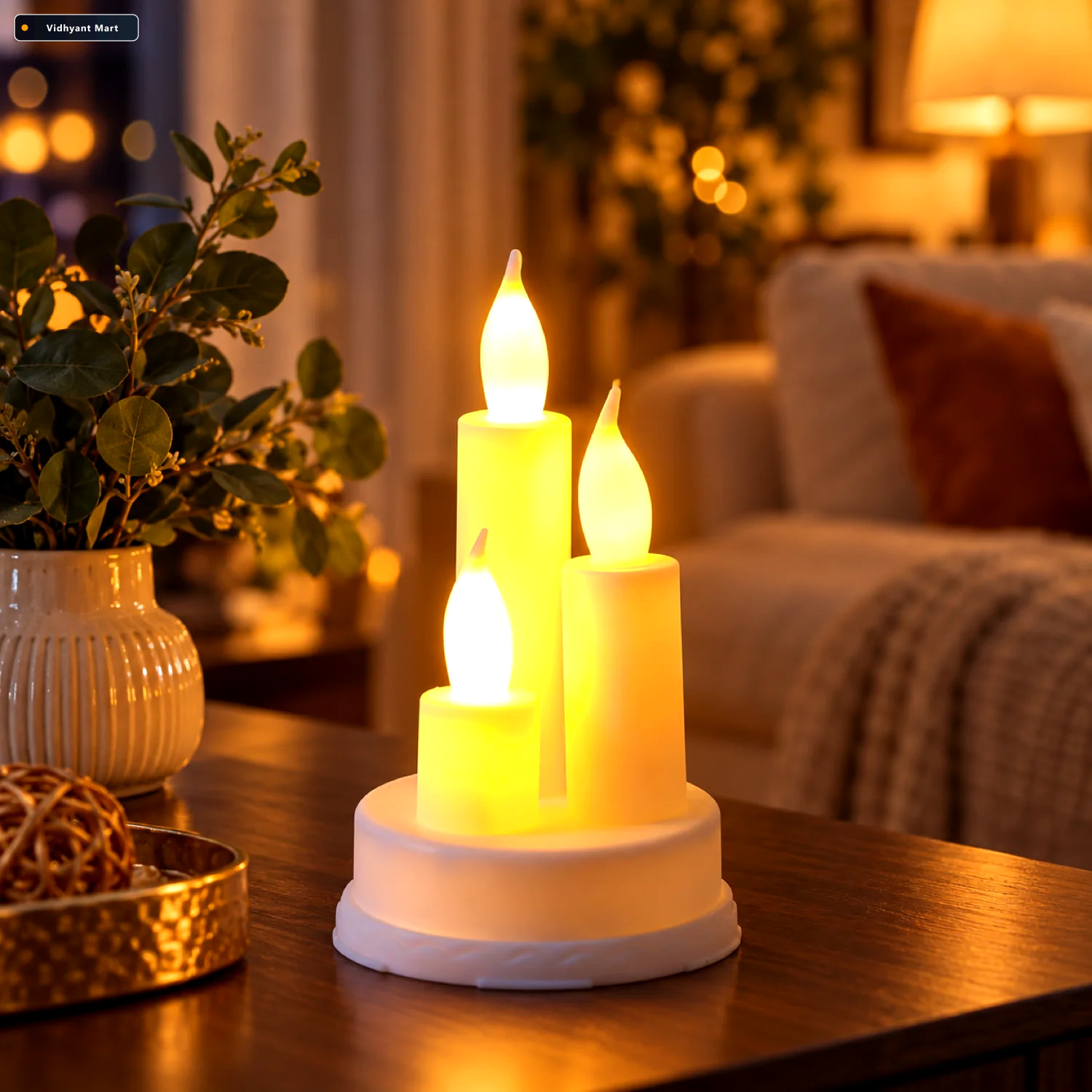 Vidhyant Mart Led Taper Candles Realistic Flickering Flame Indo 1