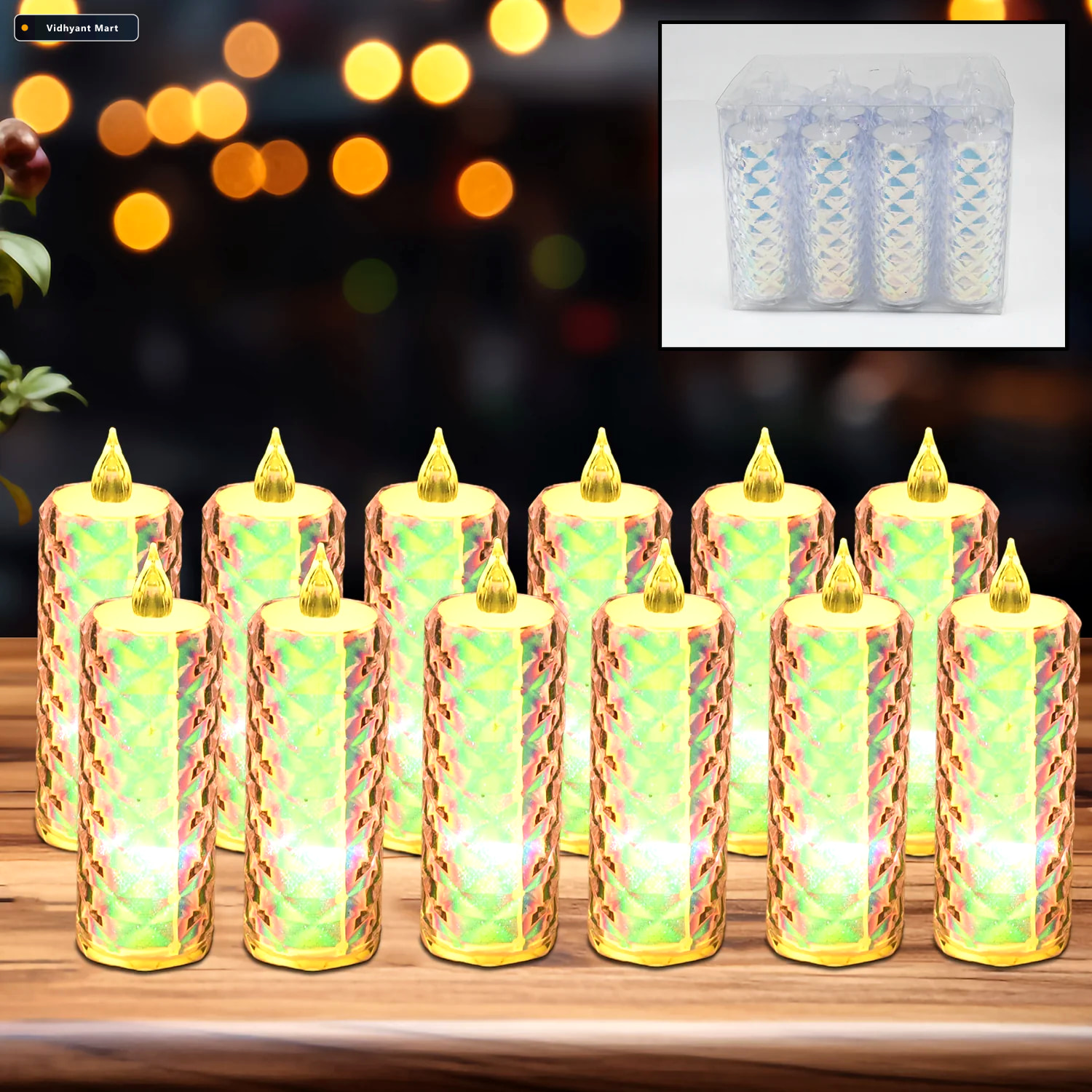 Vidhyant Mart Led Tealight Candles 12 Pack Flameless Diwali Ligh 2