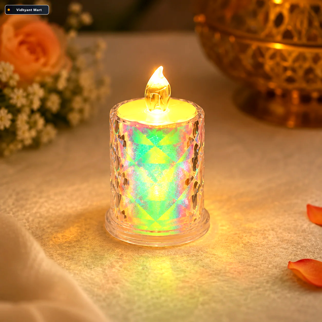 Vidhyant Mart Led Tealight Candles Flameless Warm Glow For Diwal 1