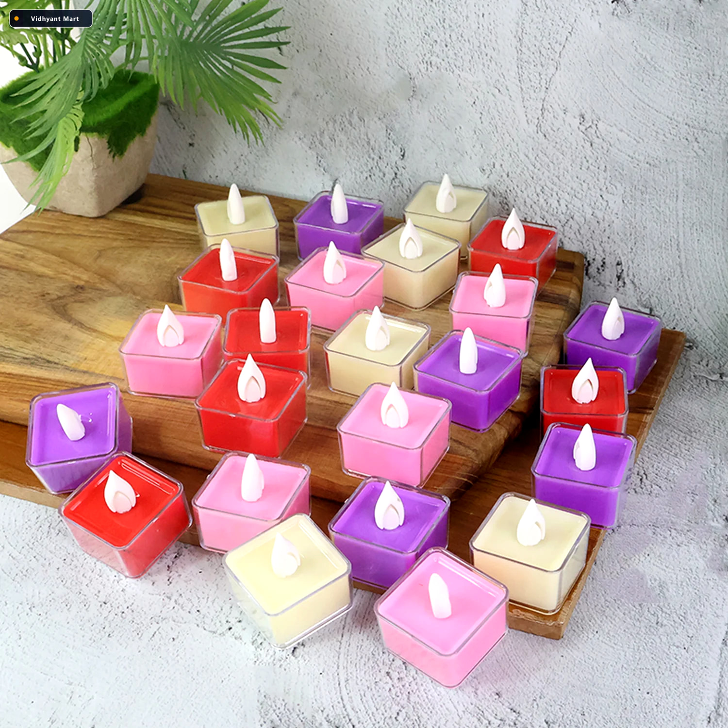 Vidhyant Mart Led Tealight Candles Set Of 24 Multi Color Flamele 4