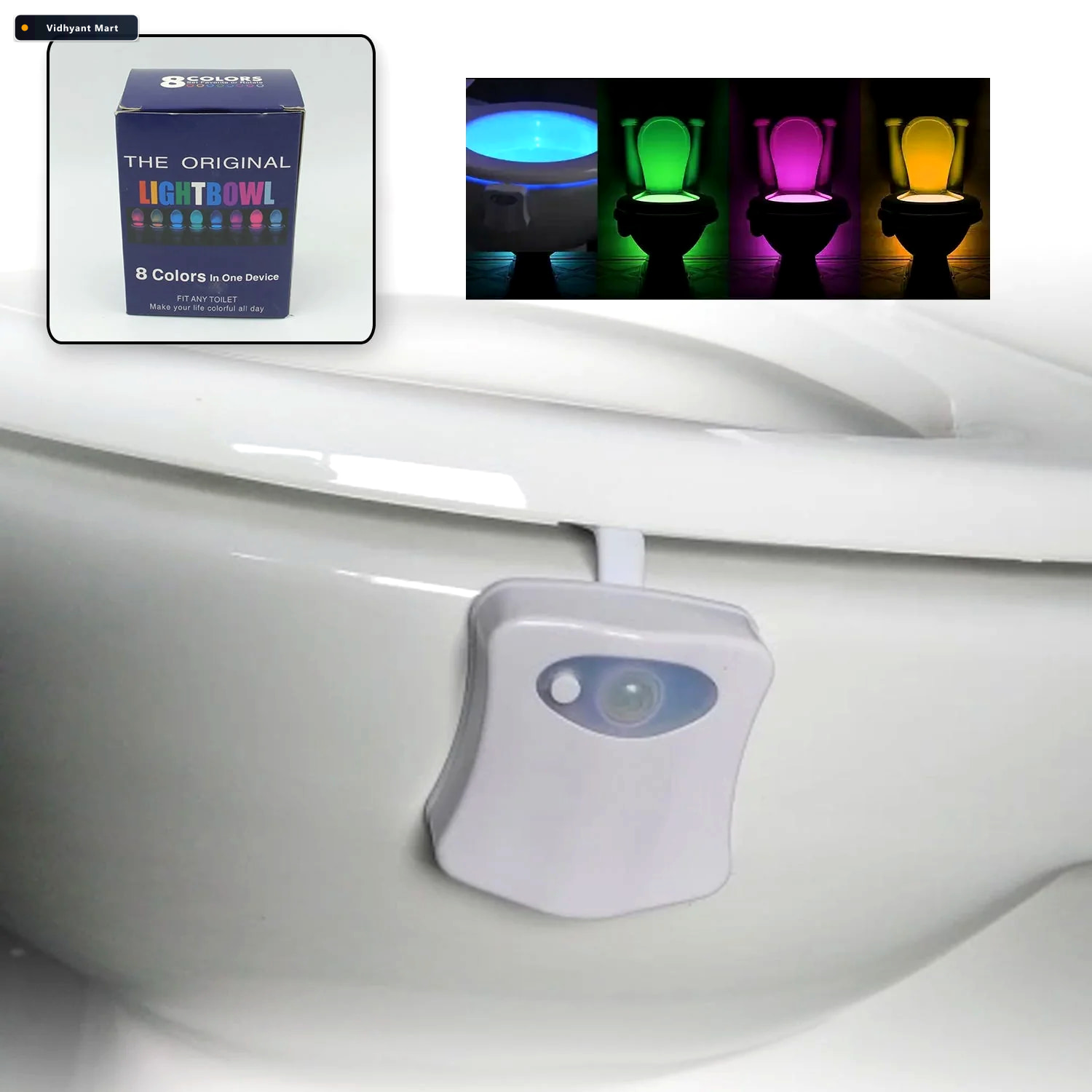 Vidhyant Mart Led Toilet Bowl Light Motion Sensor 8 Colours Indo 1