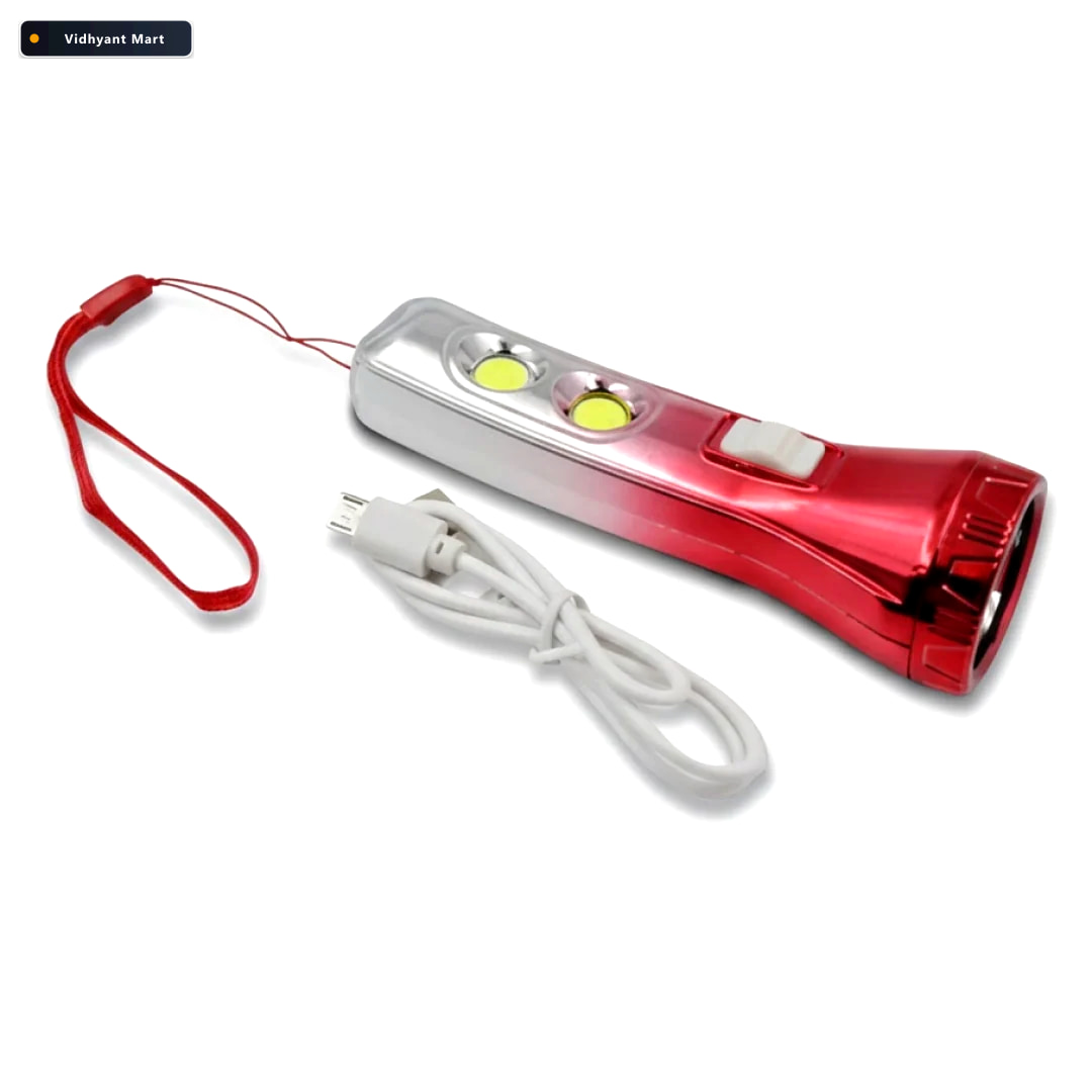 Vidhyant Mart Led Torchlight Usb Rechargeable Multi Functional D 3