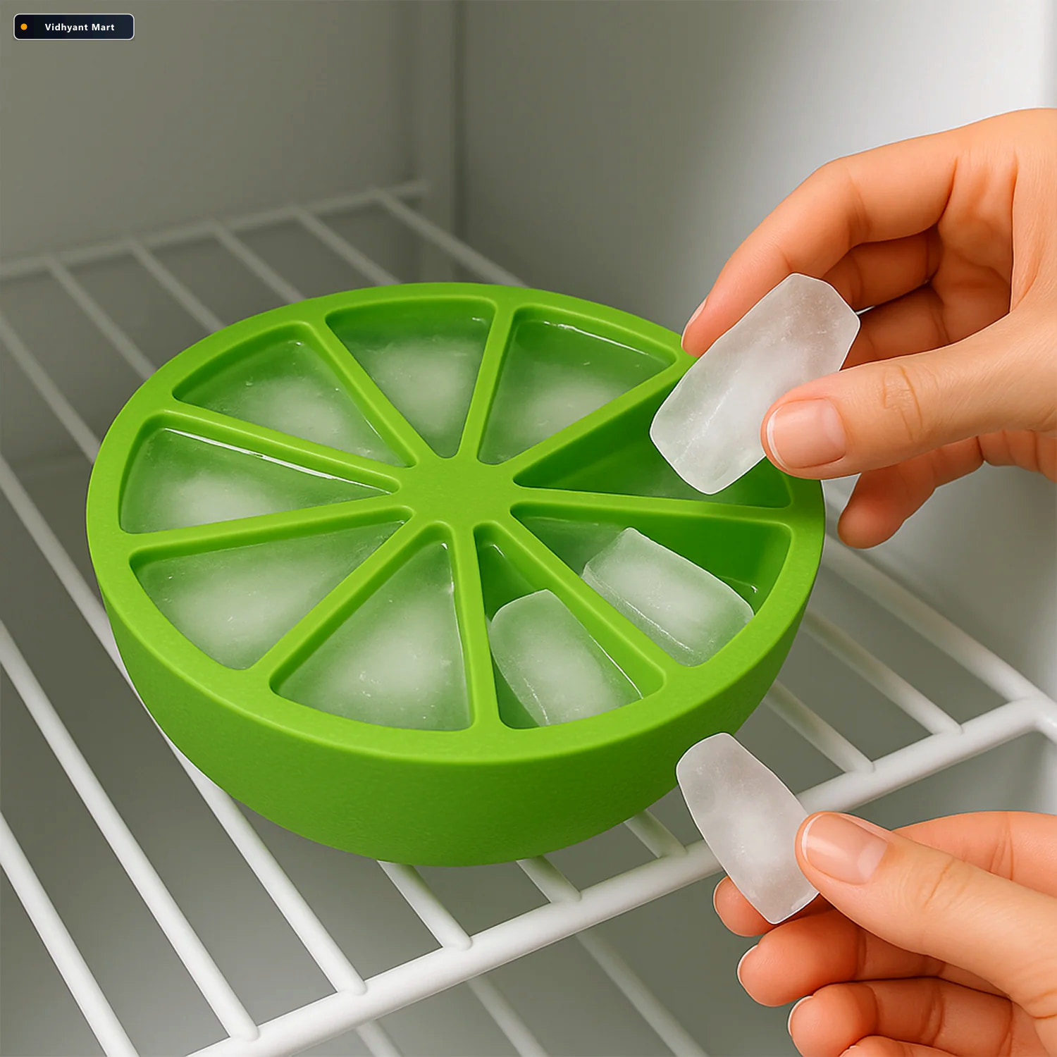 Vidhyant Mart Lemon Shape Silicone Ice Cube Tray 8 Slot Flexible 2