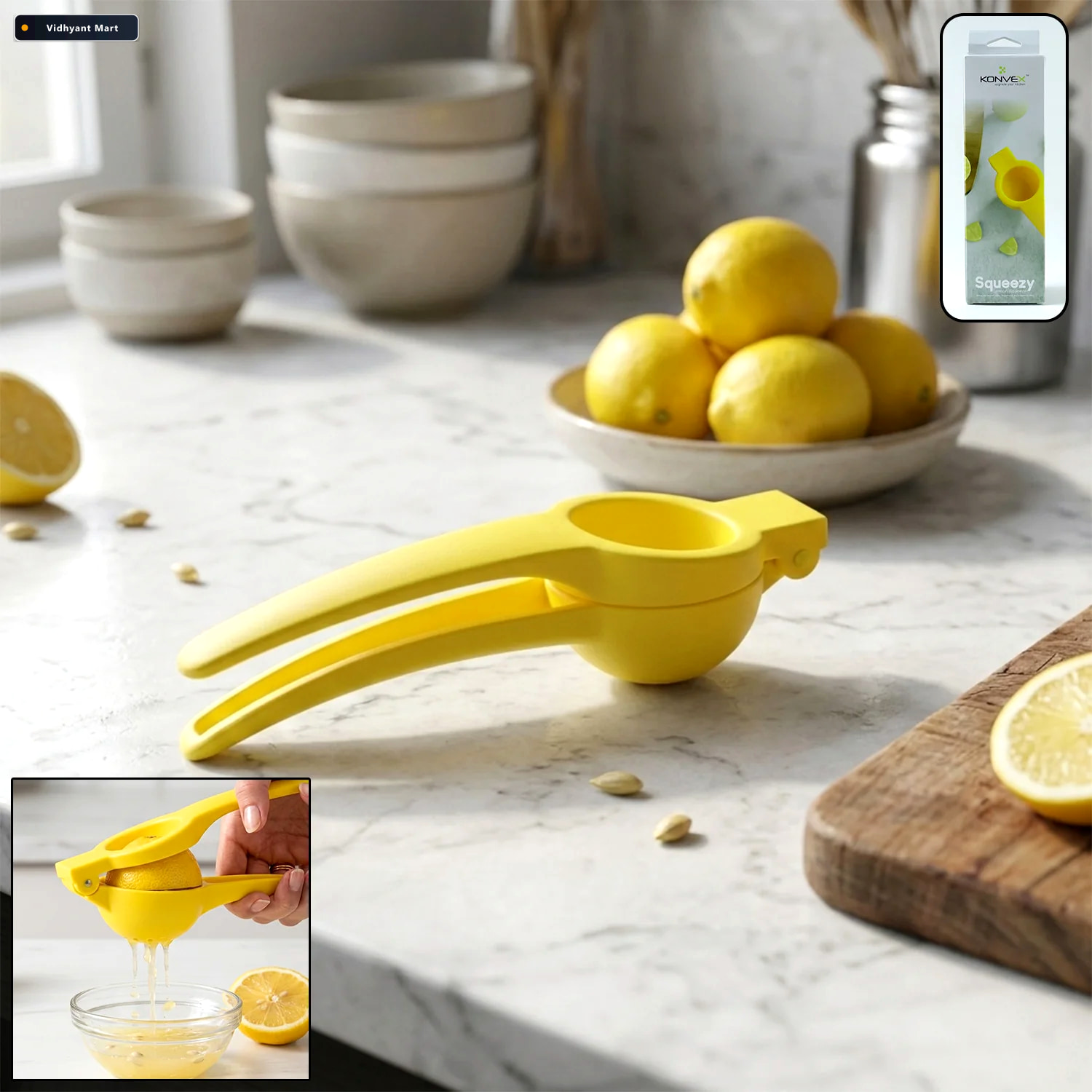 Vidhyant Mart Lemon Squeezer Compact Manual Citrus Juicer For Fr 1
