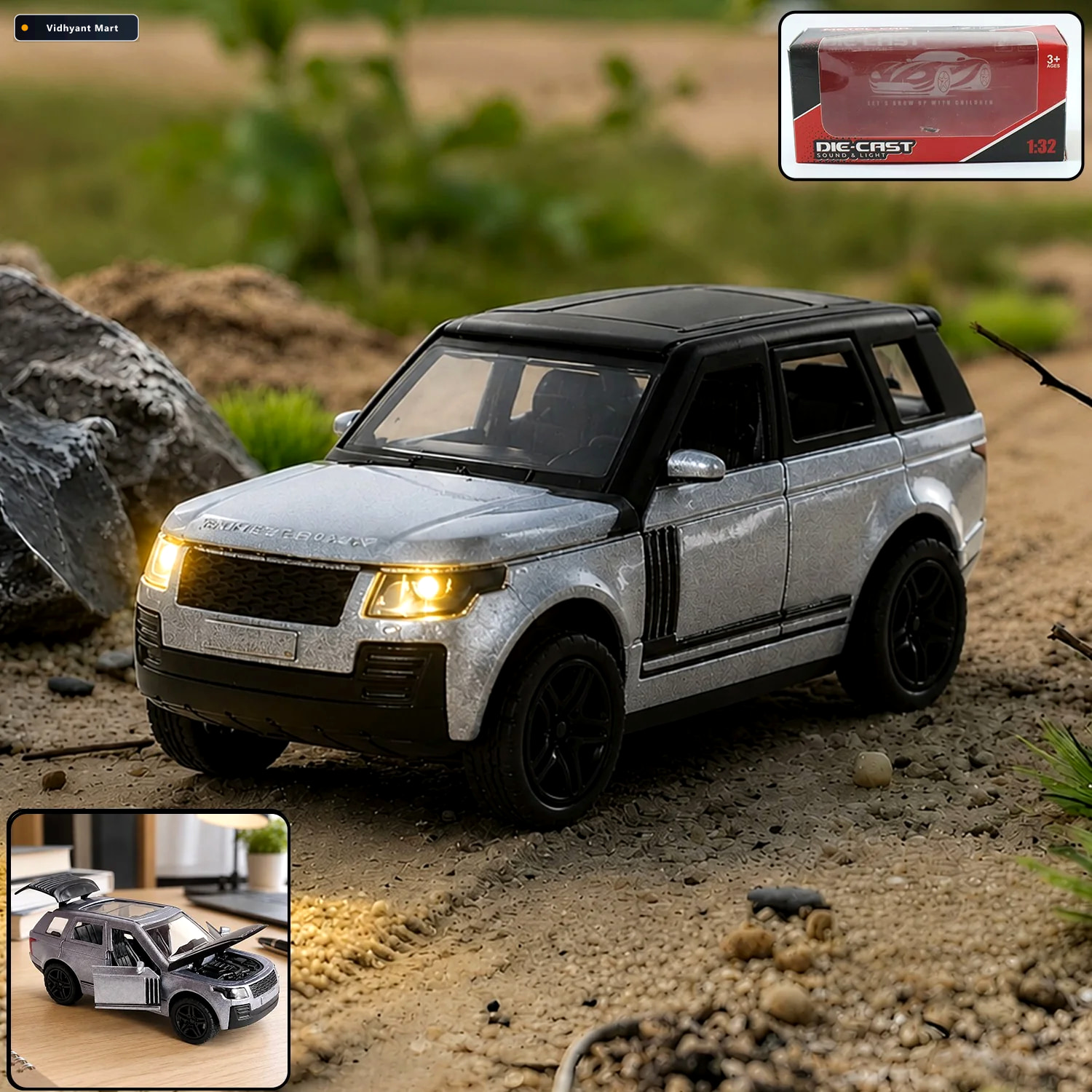 Vidhyant Mart Light And Sound Metal Pull Back Car Toy Die Cast S 1