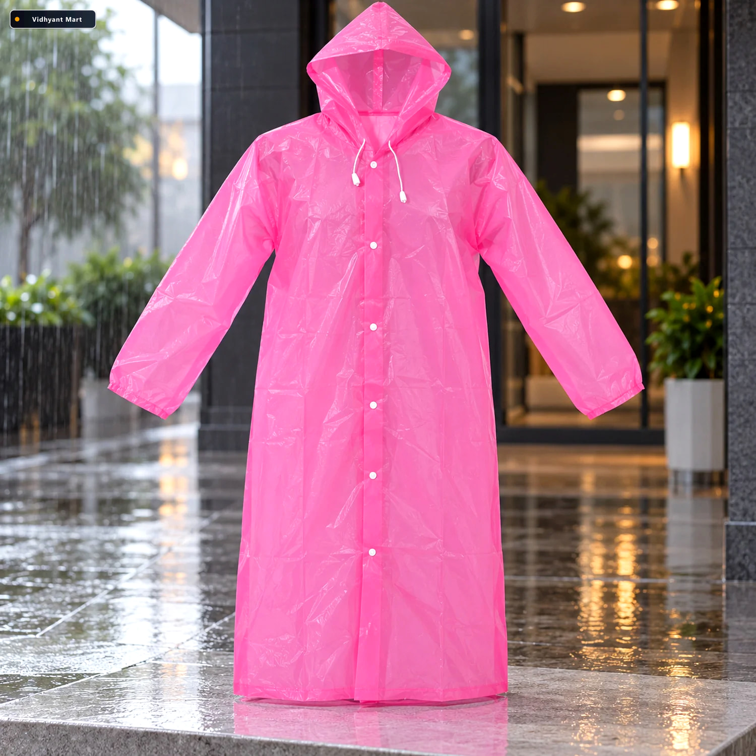Vidhyant Mart Lightweight Eva Waterproof Rain Coat With Hood For 2