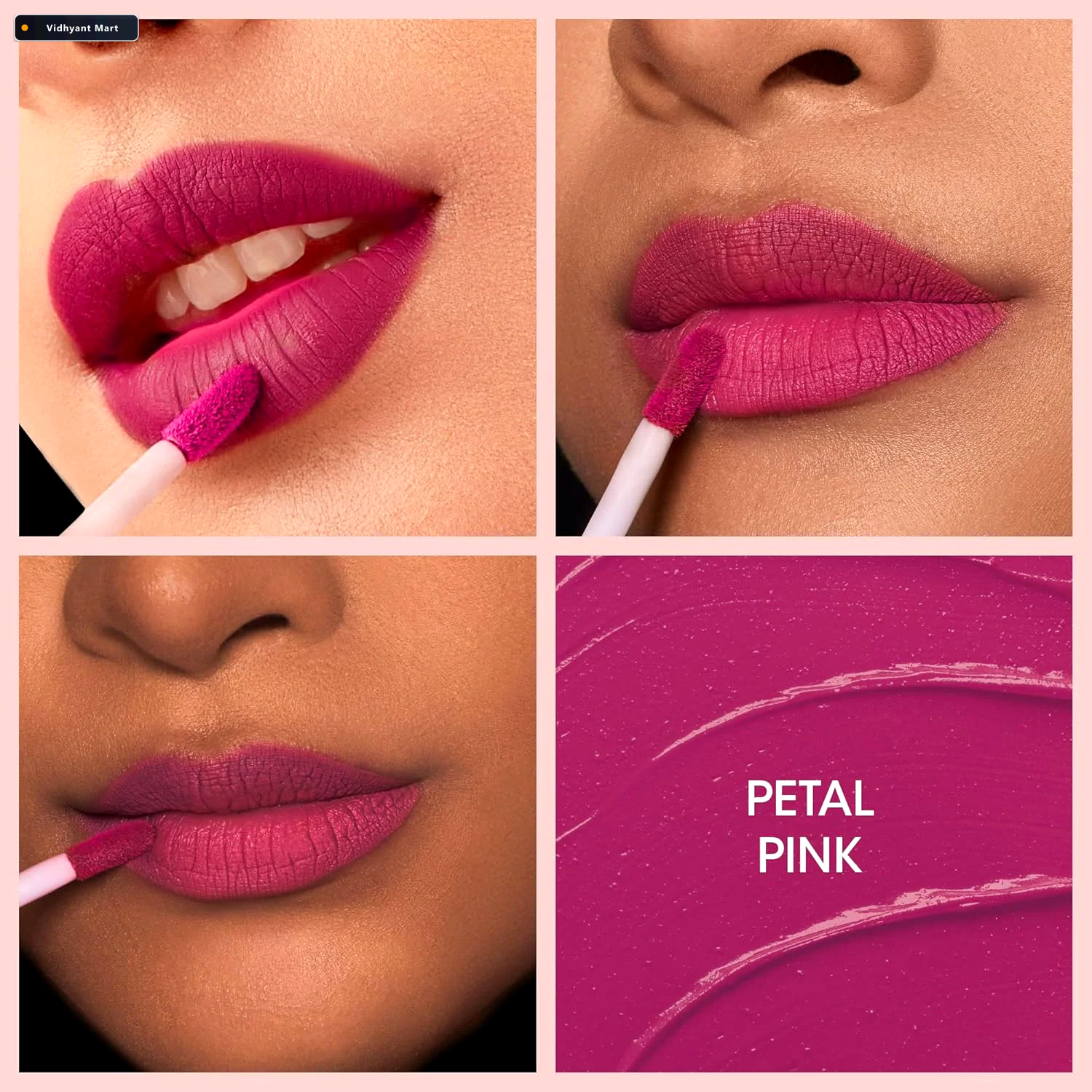 Vidhyant Mart Liquid Lipstick Petal Pink Moisture Lock Matte Fin 2