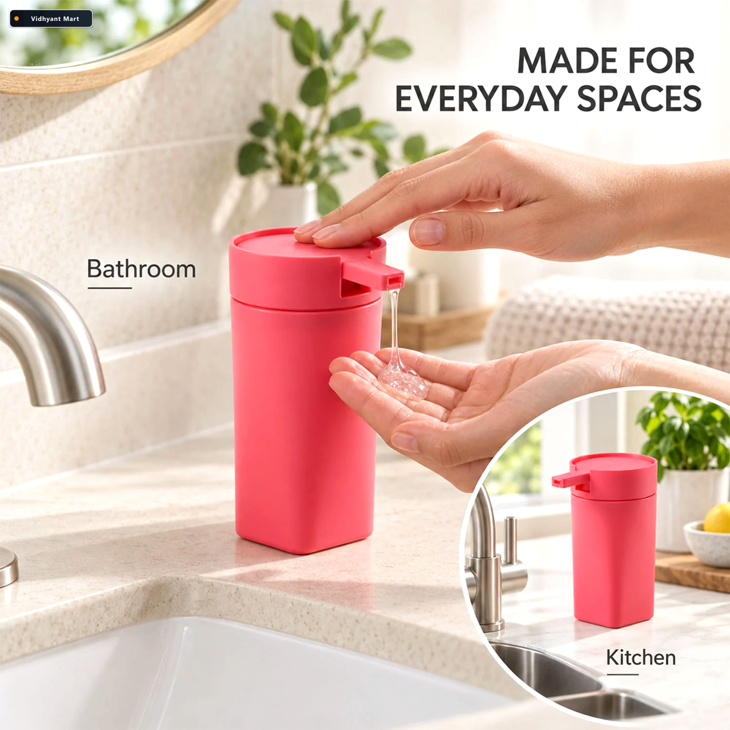 Vidhyant Mart Liquid Soap Dispenser Bottle With Press Pump Refil 3