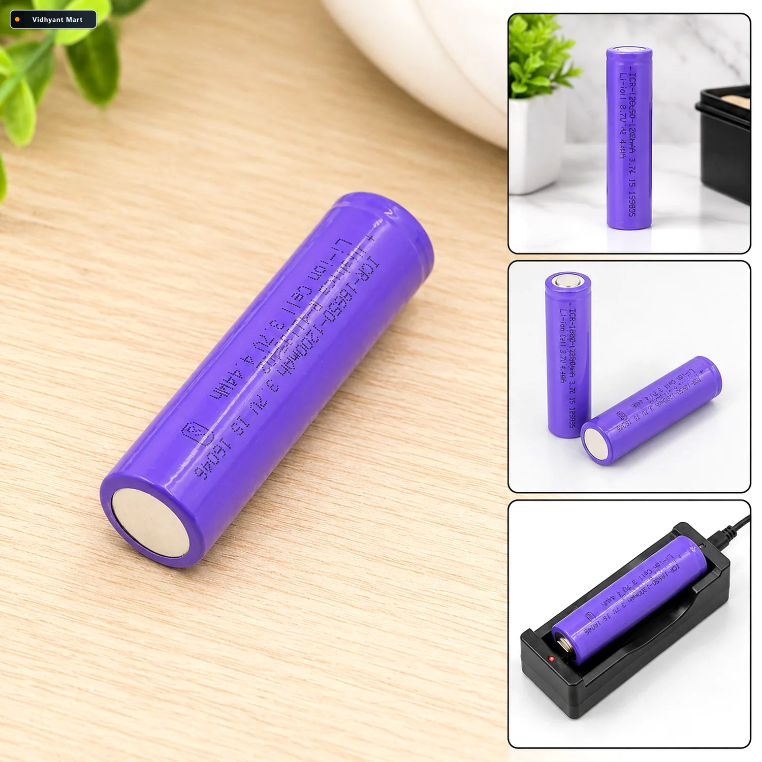 Vidhyant Mart Lithium Rechargeable Battery 37v 1200mah Flat Top 1