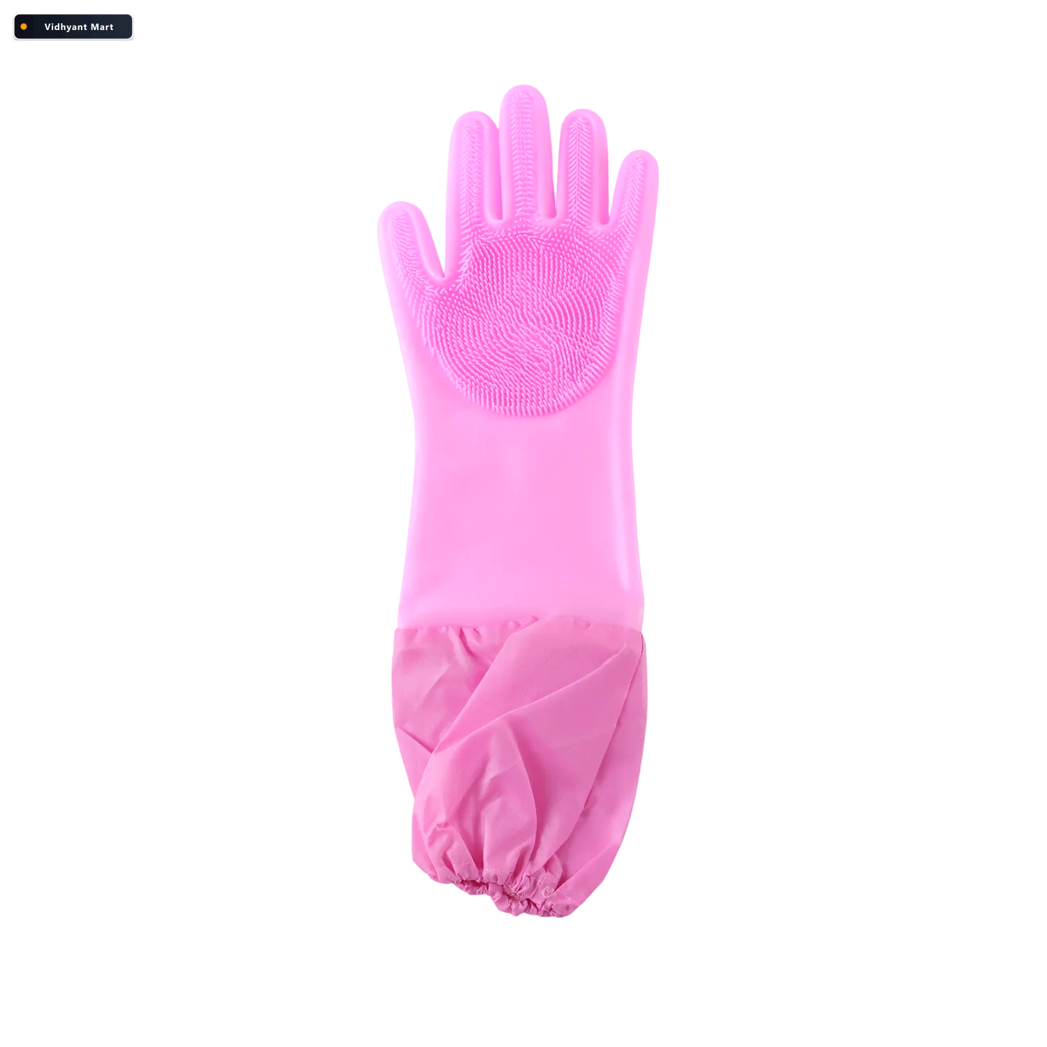 Vidhyant Mart Long Cuff Silicone Scrubber Cleaning Gloves For Ki 4