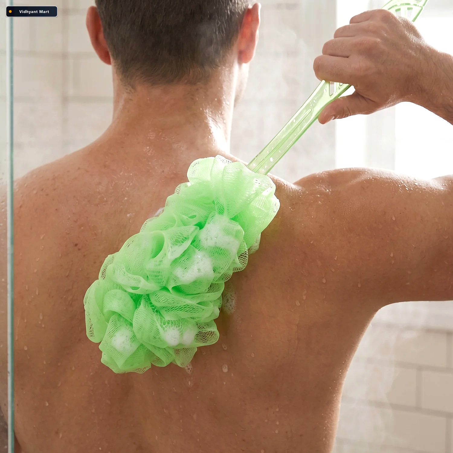 Vidhyant Mart Long Handle Bath Loofah 45cm Reach Back Scrubber M 2