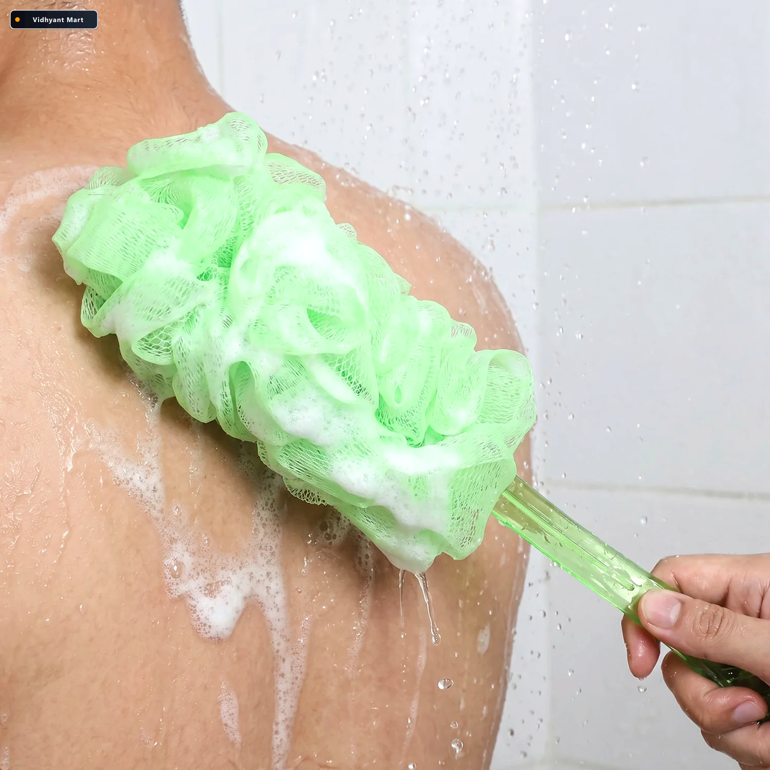 Vidhyant Mart Long Handle Bath Loofah 45cm Reach Back Scrubber M 4