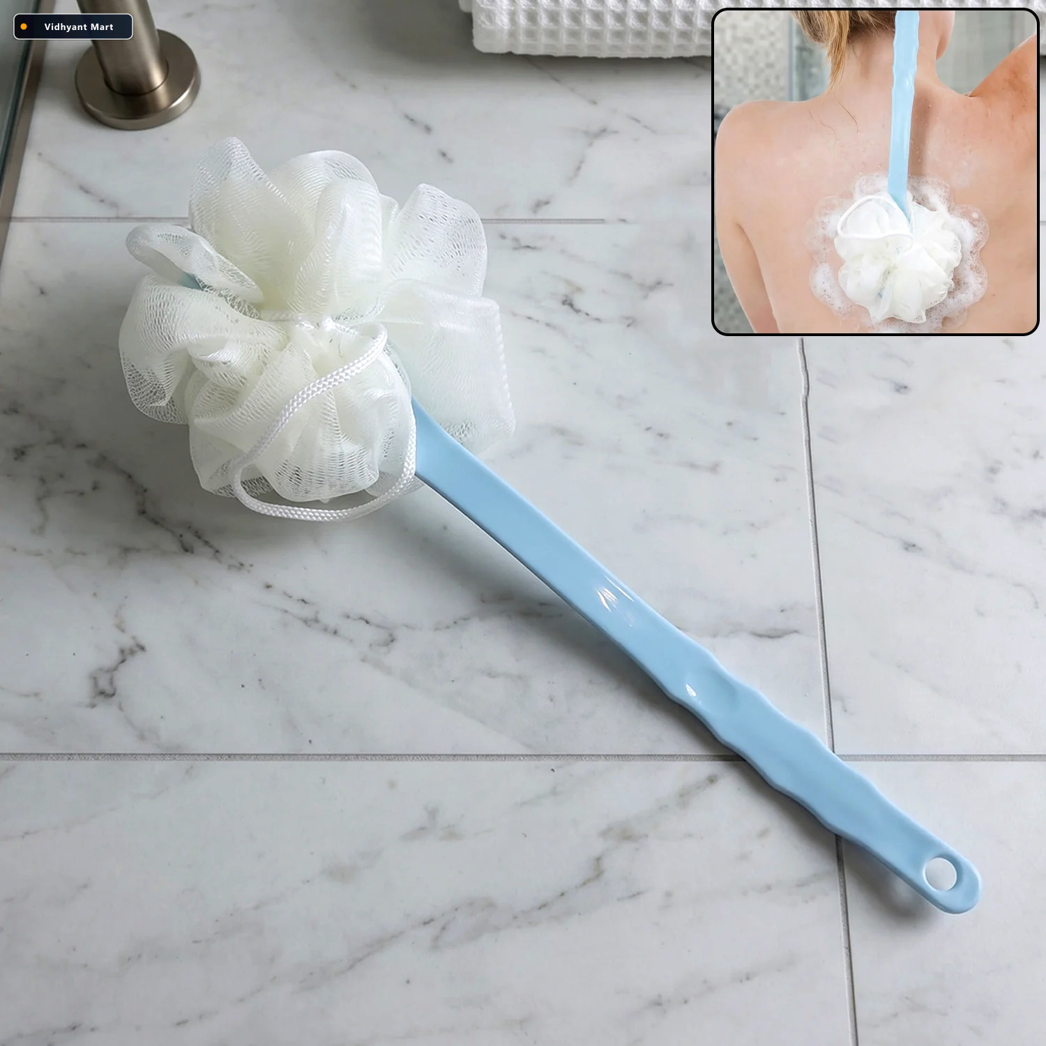Vidhyant Mart Long Handle Shower Brush Gentle Exfoliation For De 1