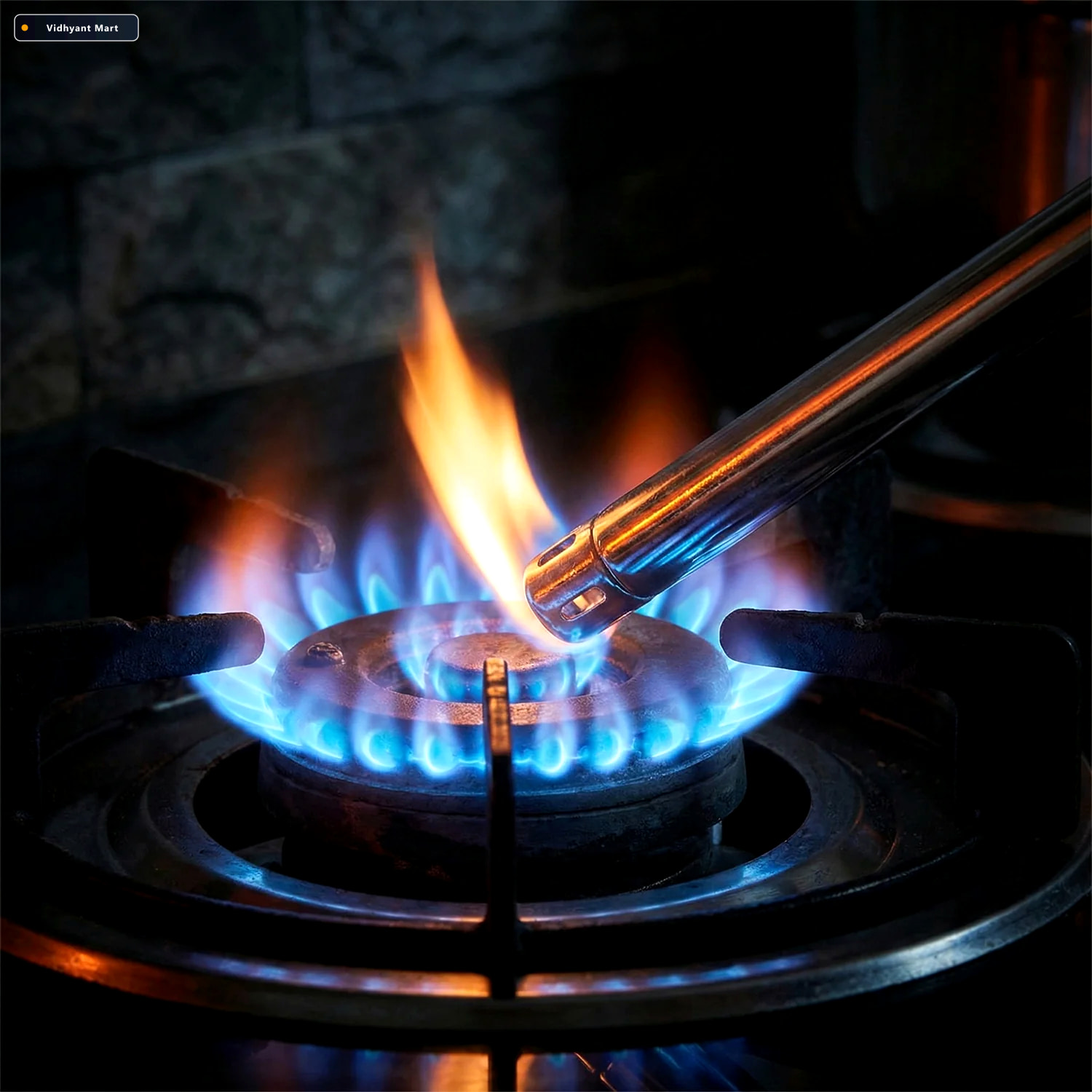 Vidhyant Mart Long Stainless Steel Gas Stove Lighter 1 Foot Exte 3