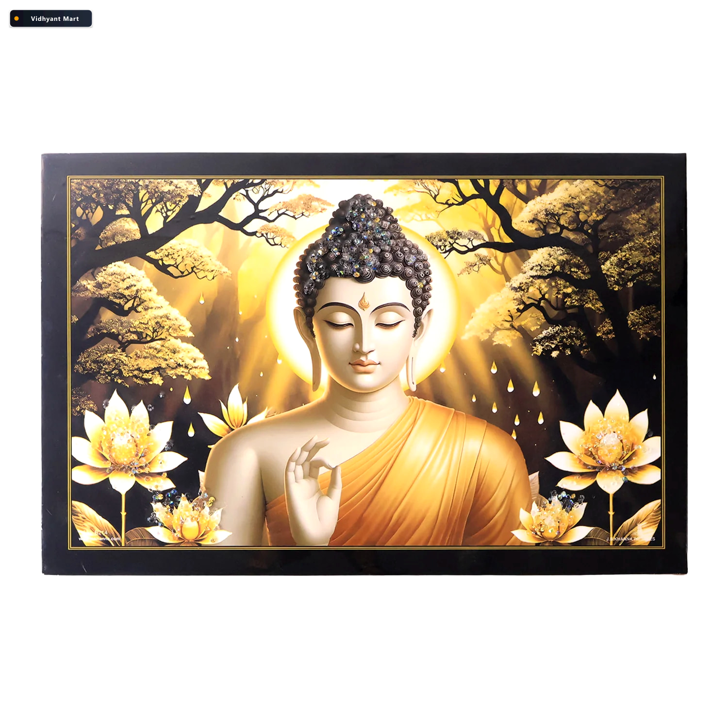 Vidhyant Mart Lord Buddha Wall Painting Spiritual Decor With Woo 4