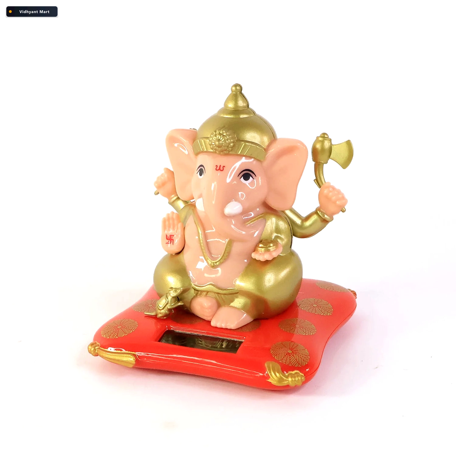Vidhyant Mart Lord Ganesh Idol With Solar Powered Base Medium De 3