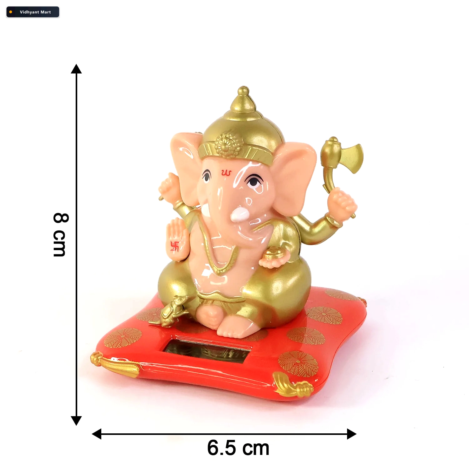 Vidhyant Mart Lord Ganesh Idol With Solar Powered Base Medium De 4