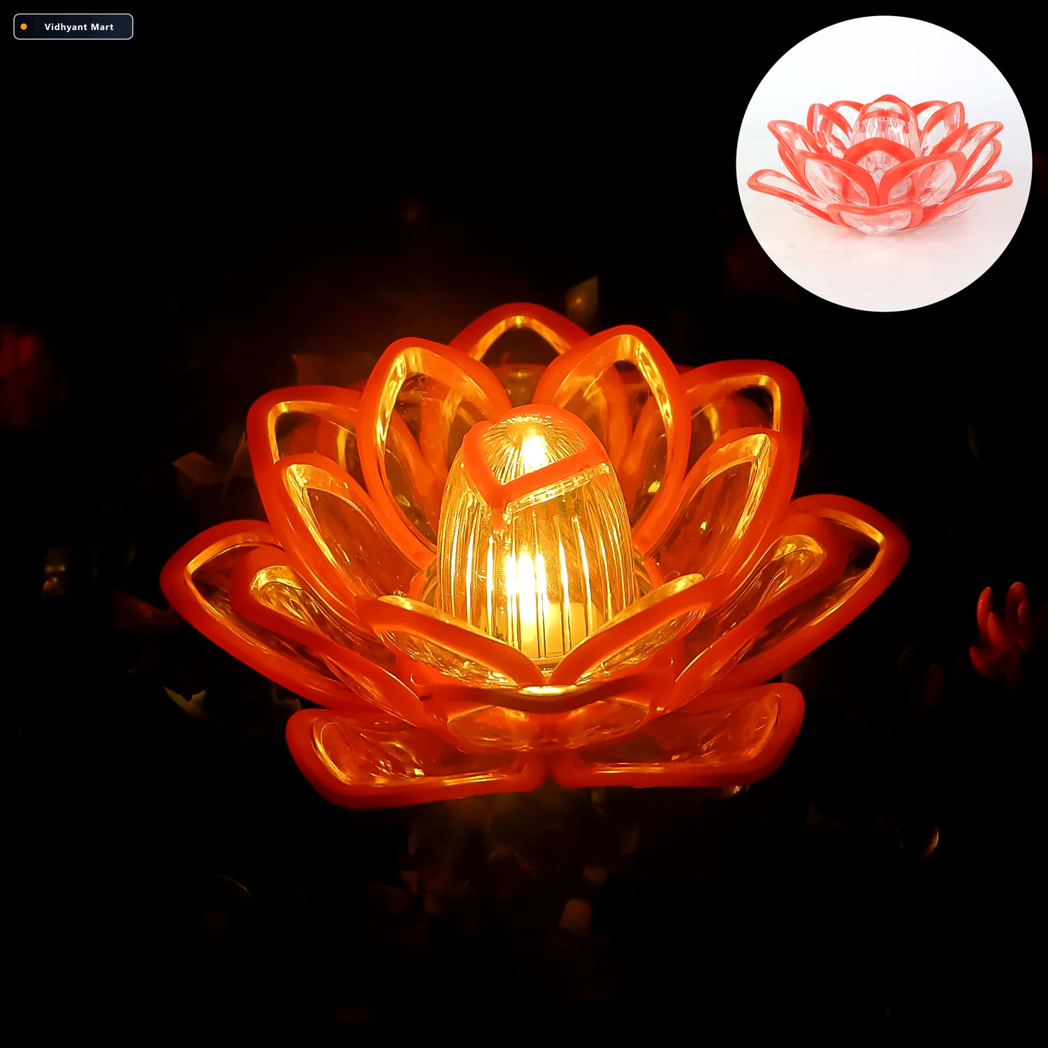 Vidhyant Mart Lotus Led Candle Light Safe Flameless Decorative G 2