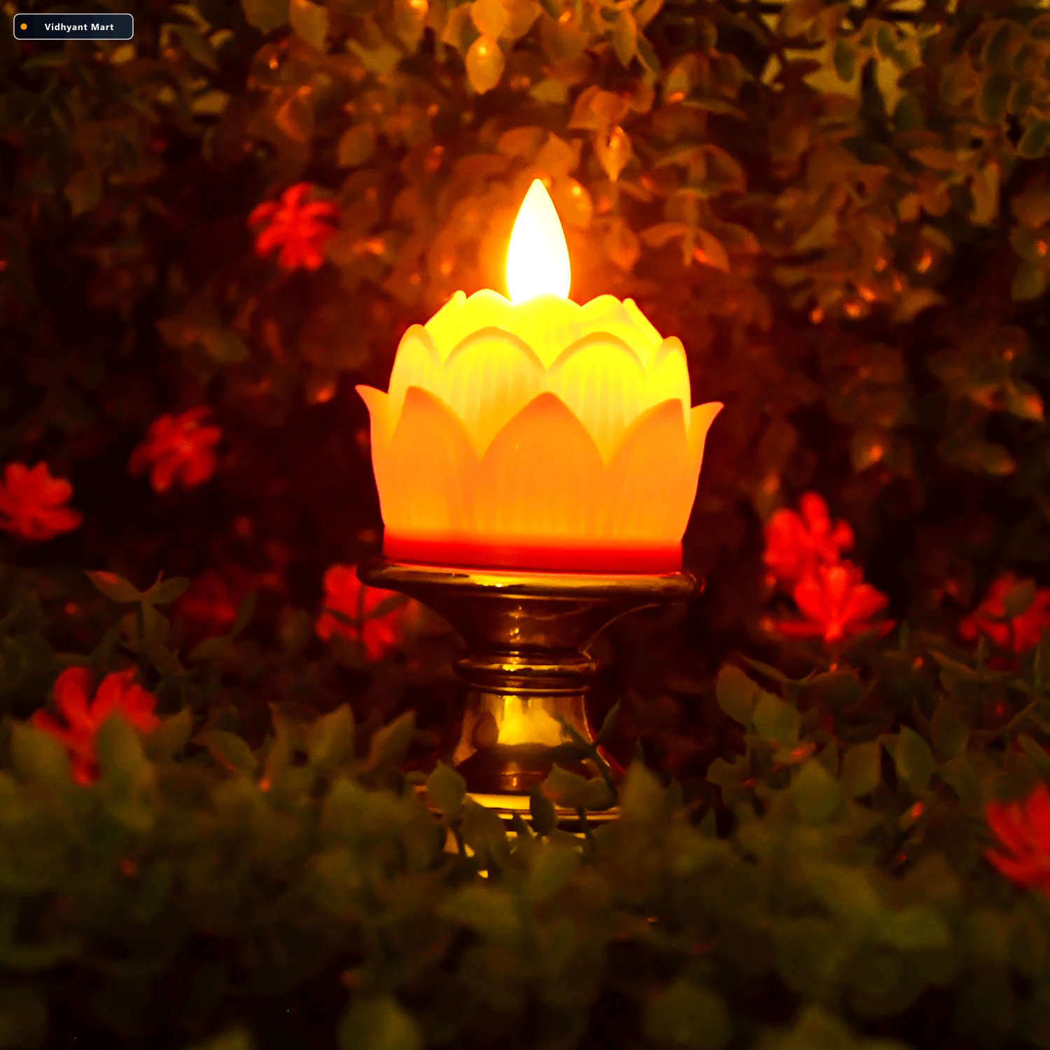 Vidhyant Mart Lotus Led Flameless Candle Elegant Decorative Flam 3