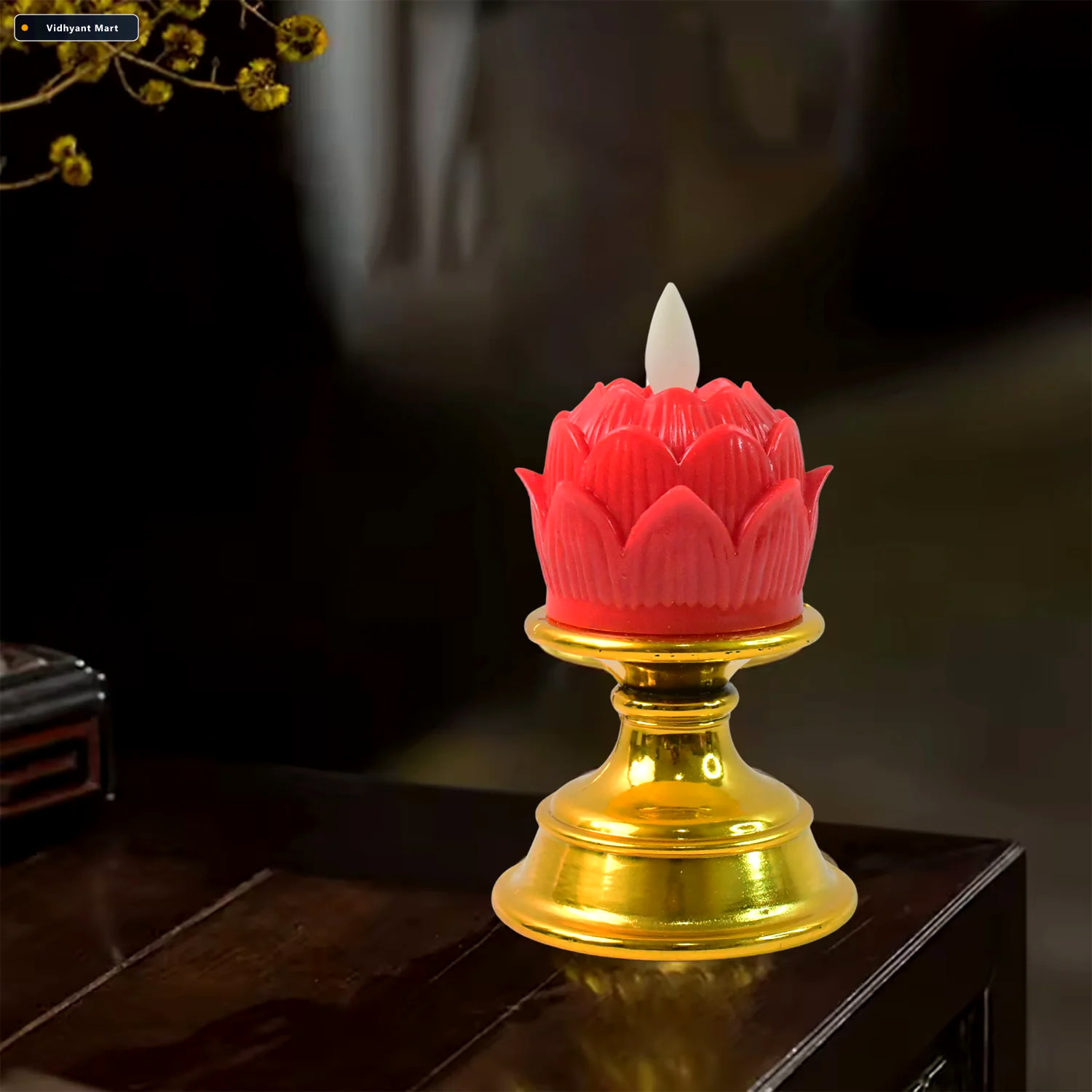 Vidhyant Mart Lotus Led Flameless Candle Elegant Decorative Flam 4