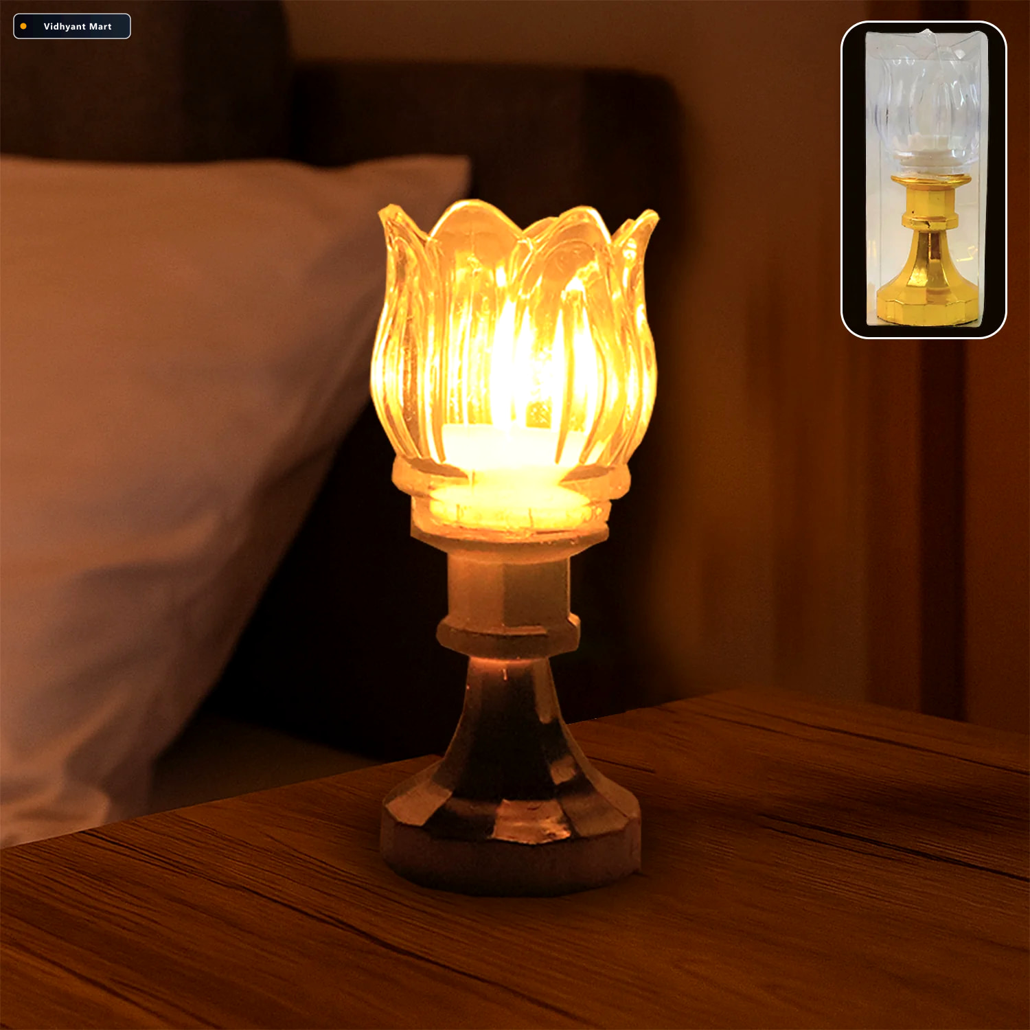 Vidhyant Mart Lotus Shaped Led Decorative Lamp Elegant Flameless 2
