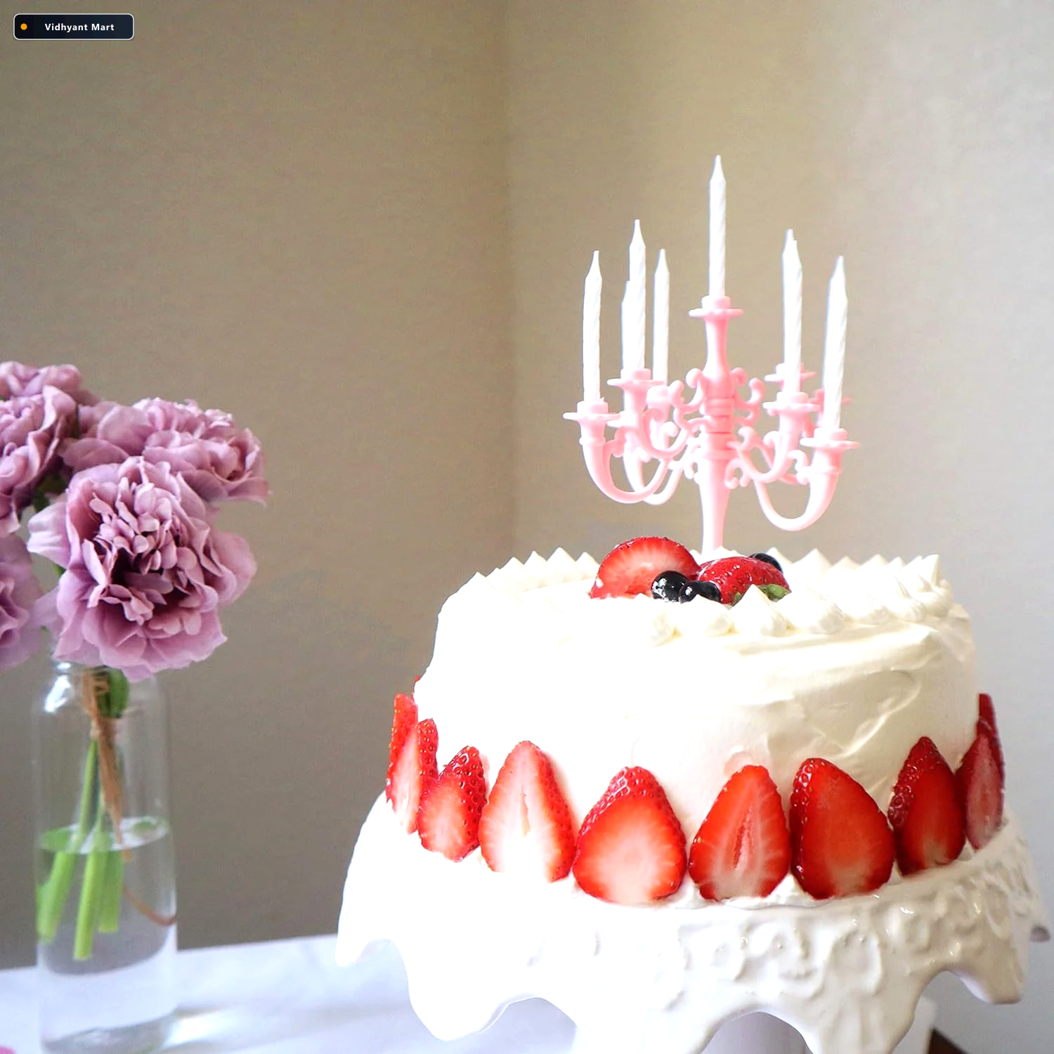 Vidhyant Mart Luxury Birthday Candles Elegant Cake Topper Set St 1