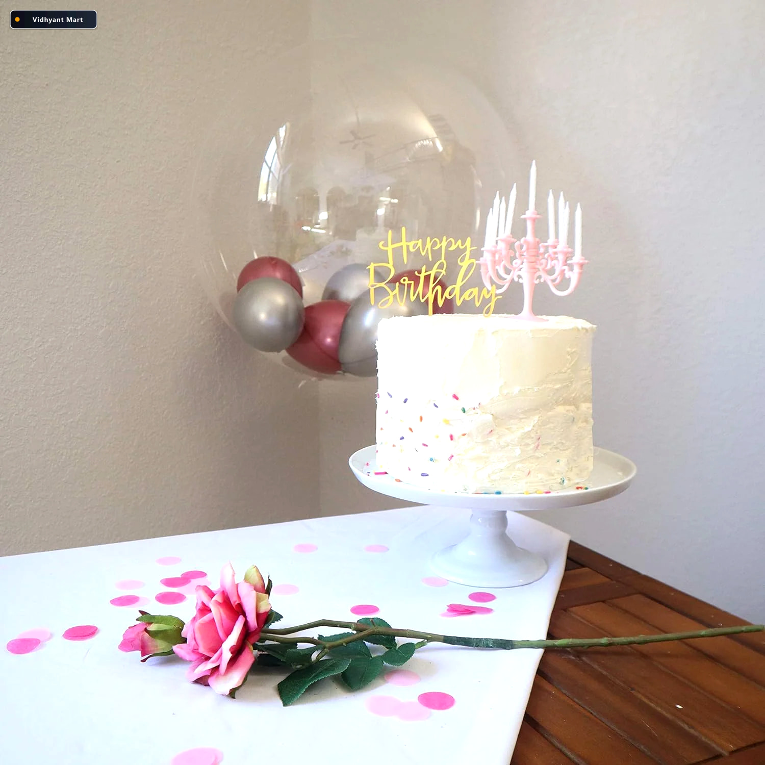 Vidhyant Mart Luxury Birthday Candles Elegant Cake Topper Set St 2