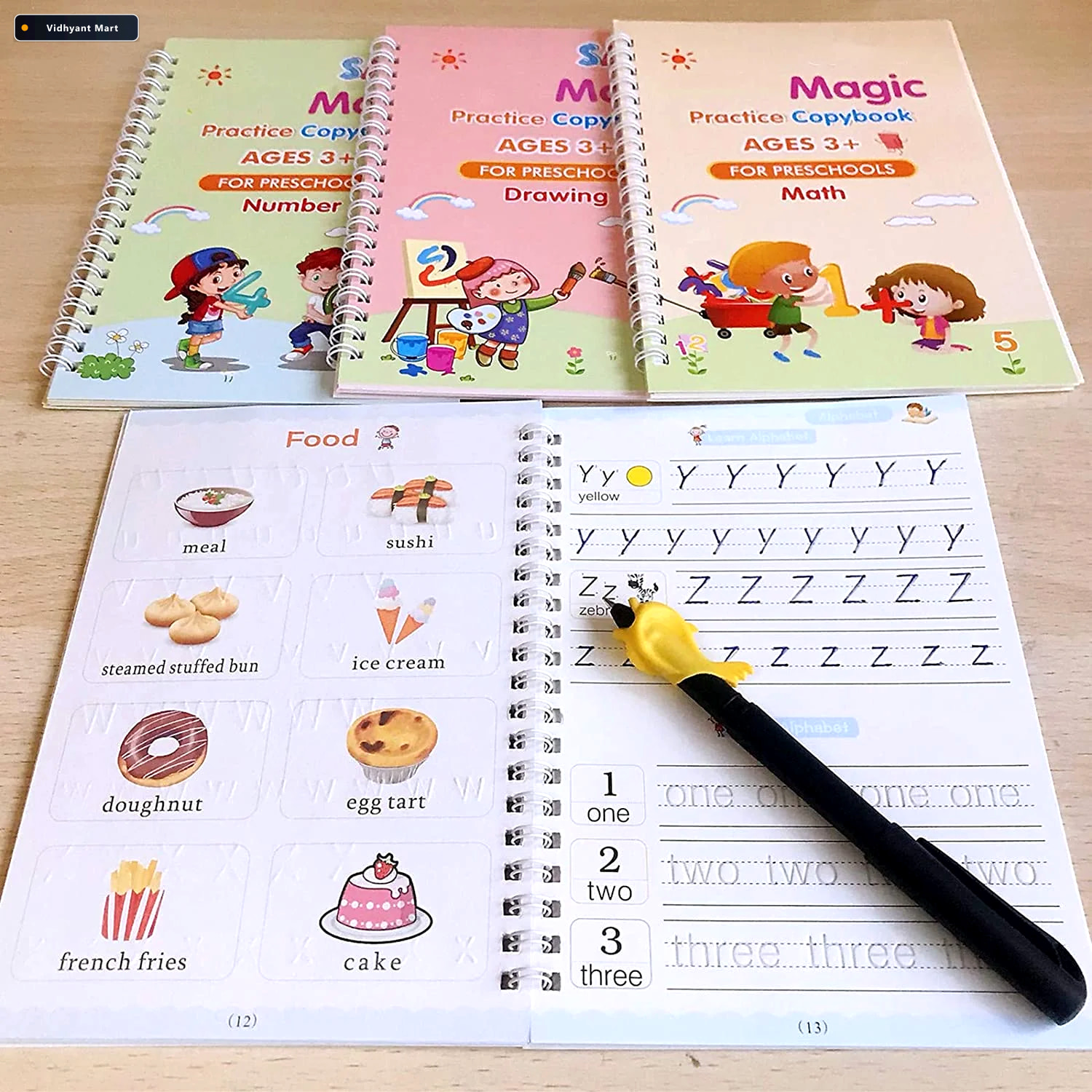 Vidhyant Mart Magic Copybook For Kids Reusable Handwriting Pract 1